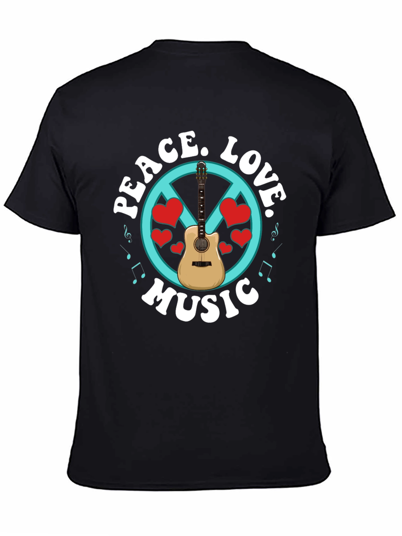 Peace Love Music Guitar T-Shirt