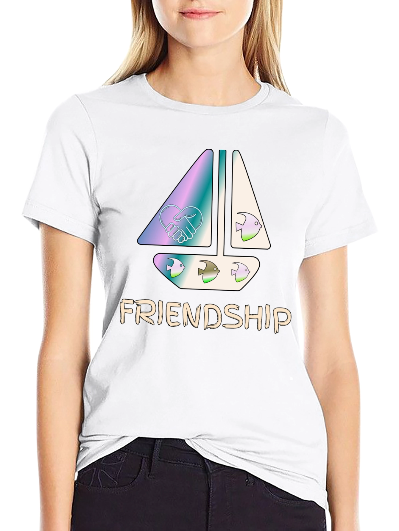 Friendship Sailboat Graphic T-Shirt