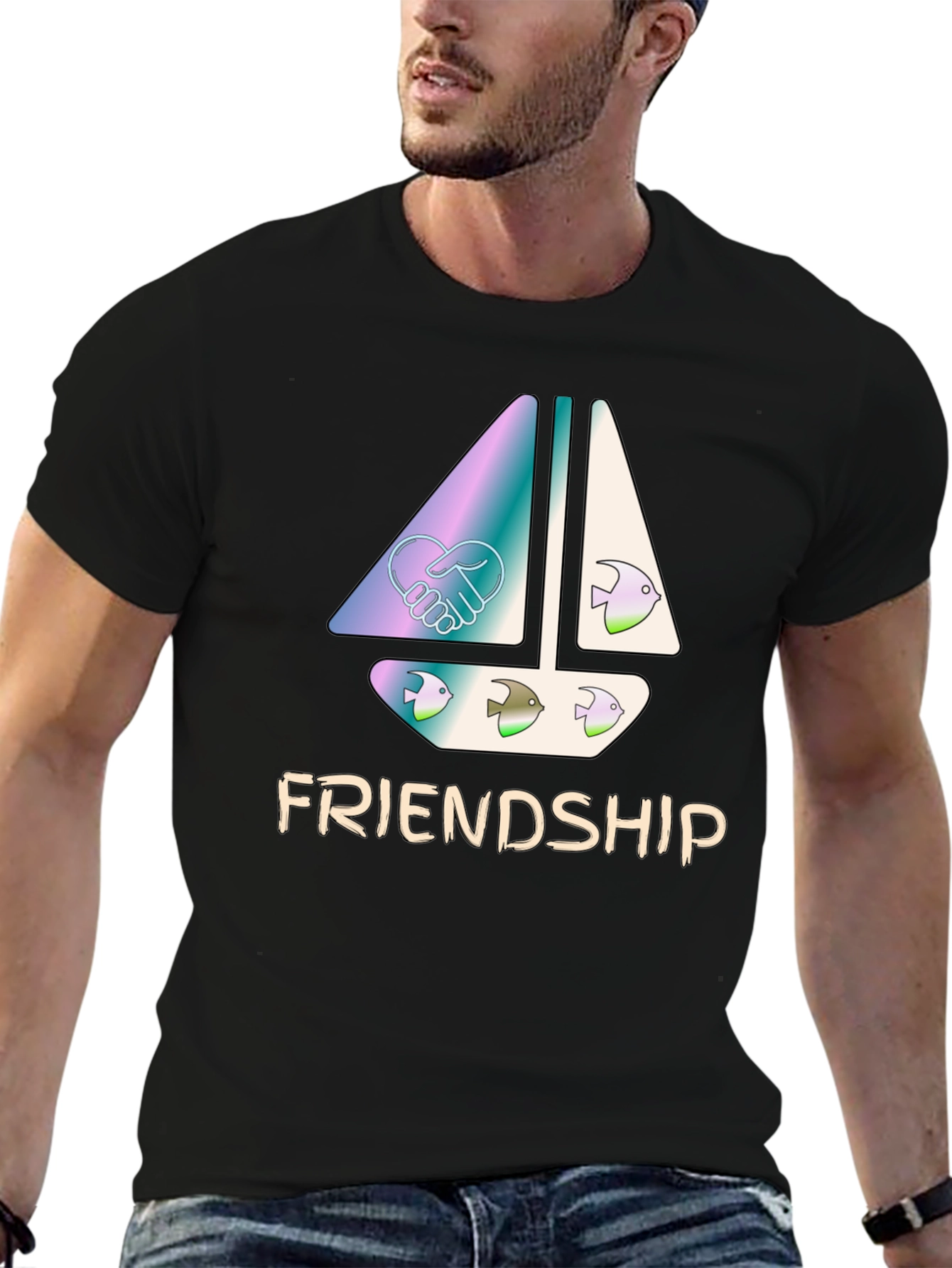 Friendship Sailboat Graphic T-Shirt