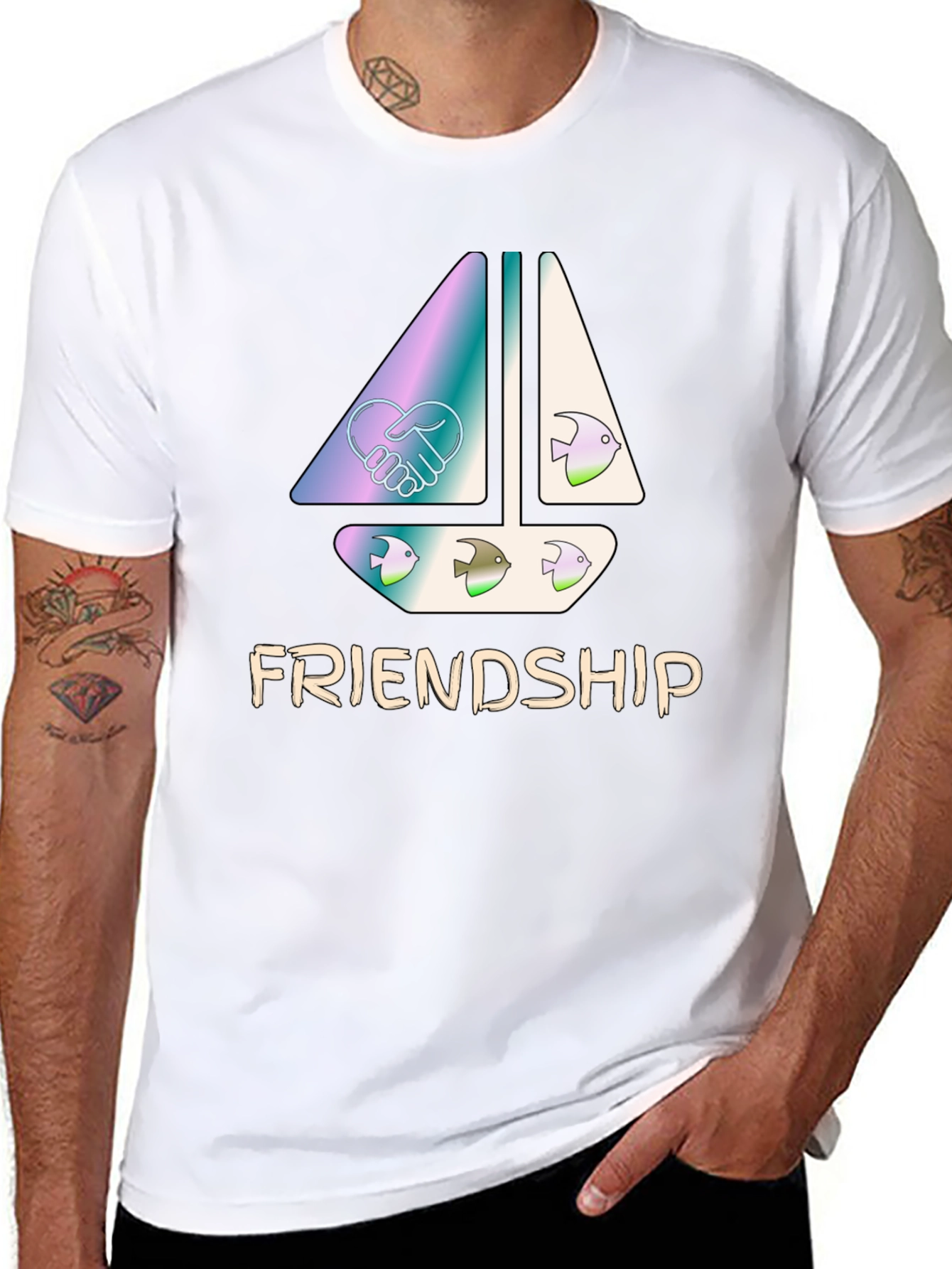 Friendship Sailboat Graphic T-Shirt