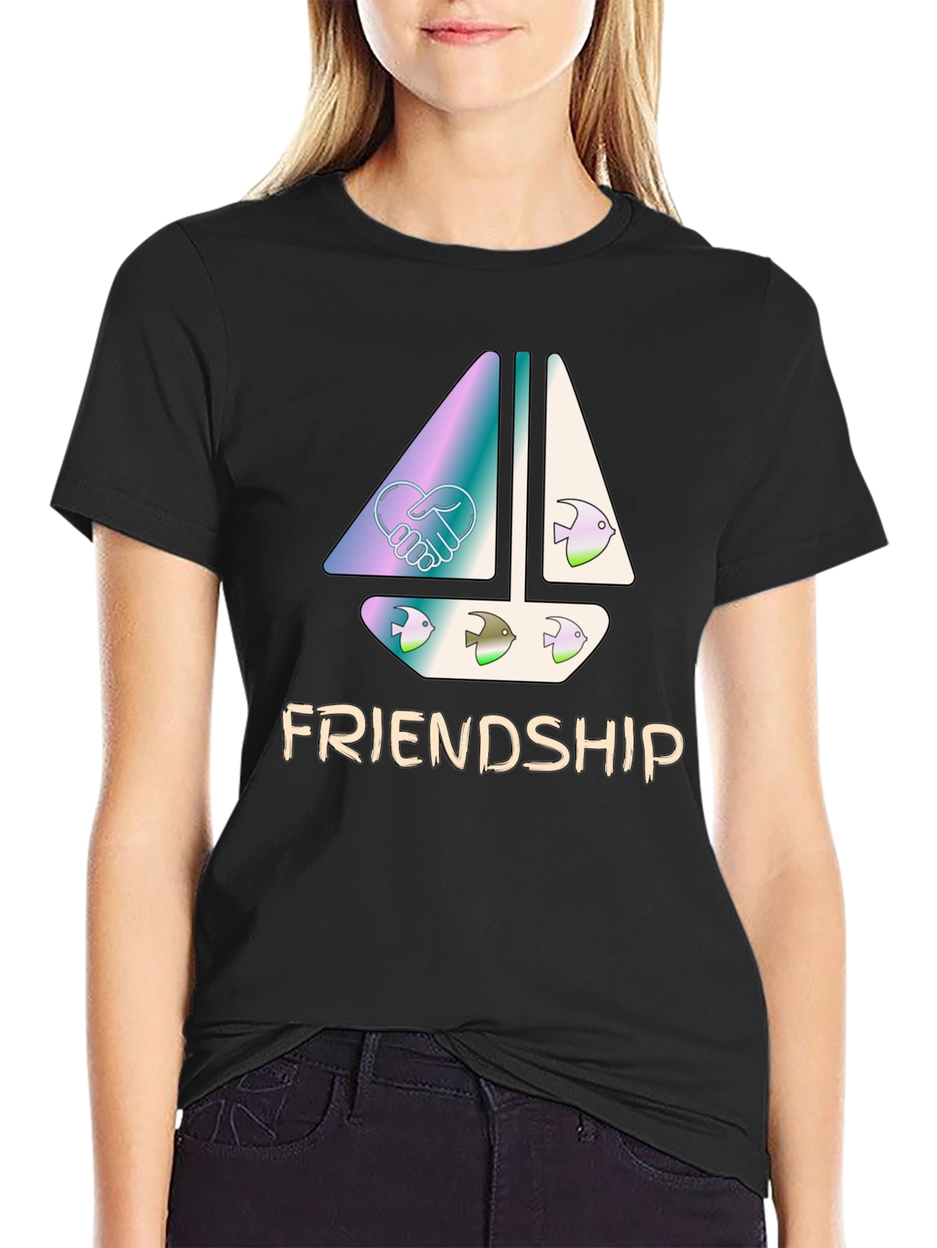 Friendship Sailboat Graphic T-Shirt