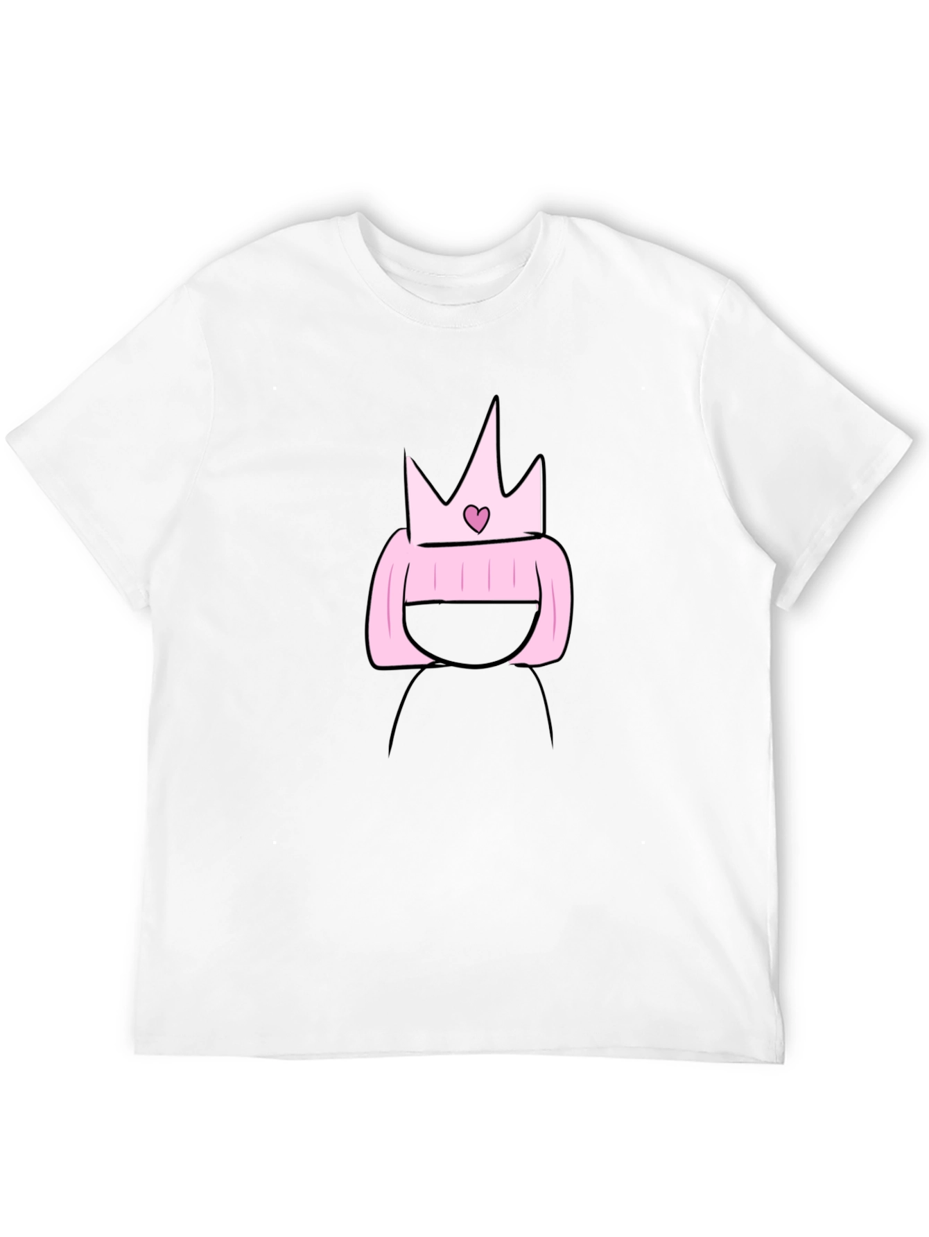 Cartoon Princess T-Shirt - Black Cotton Tee