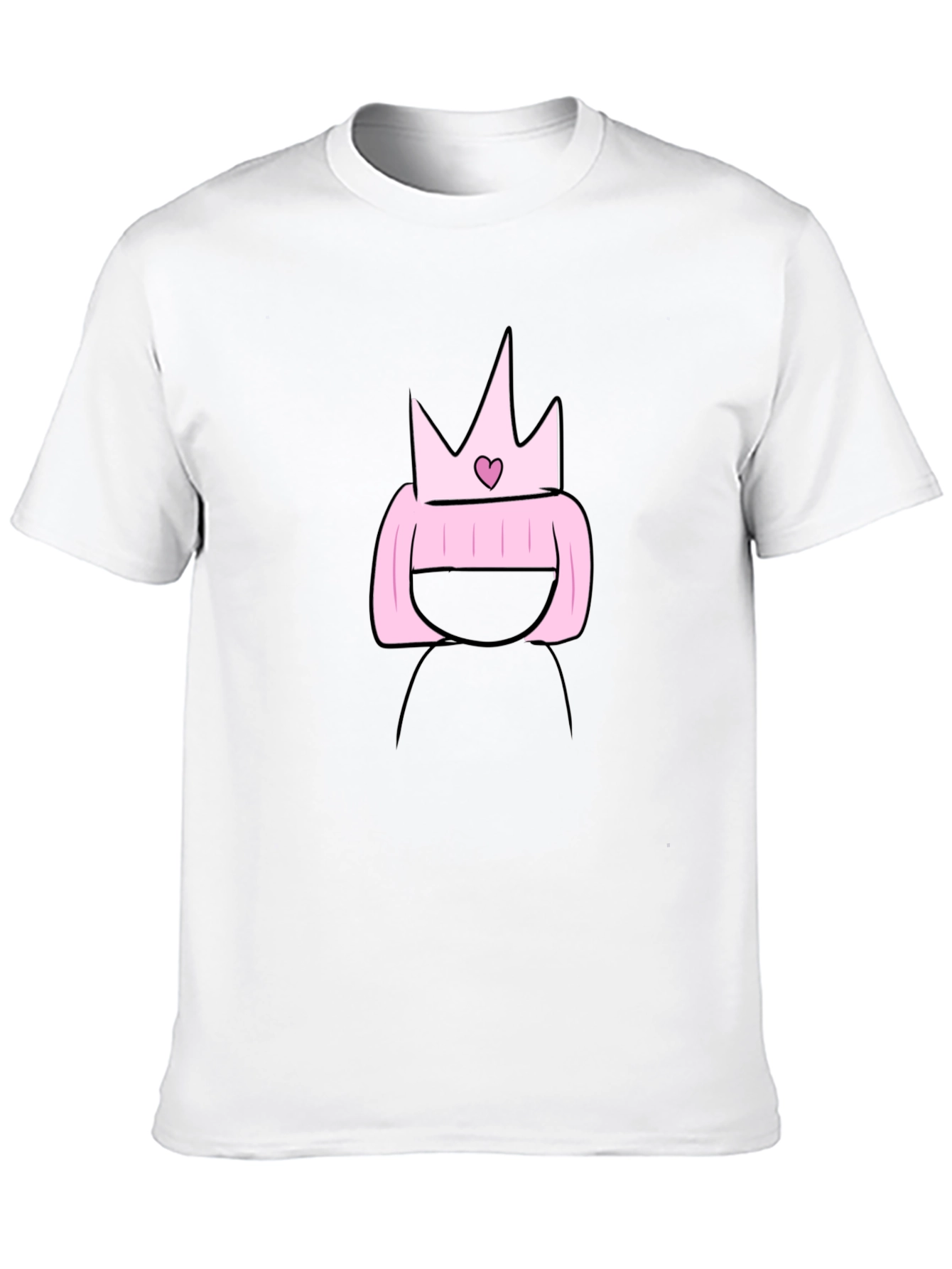 Cartoon Princess T-Shirt - Black Cotton Tee