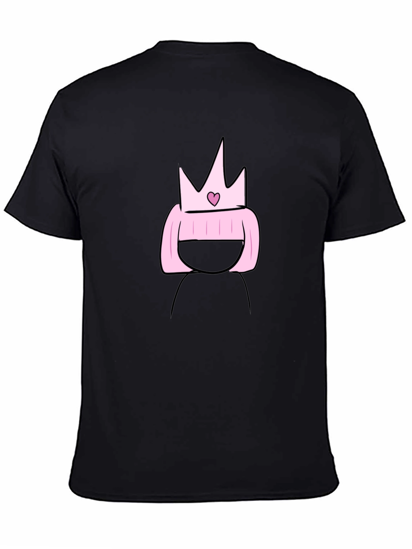Cartoon Princess T-Shirt - Black Cotton Tee