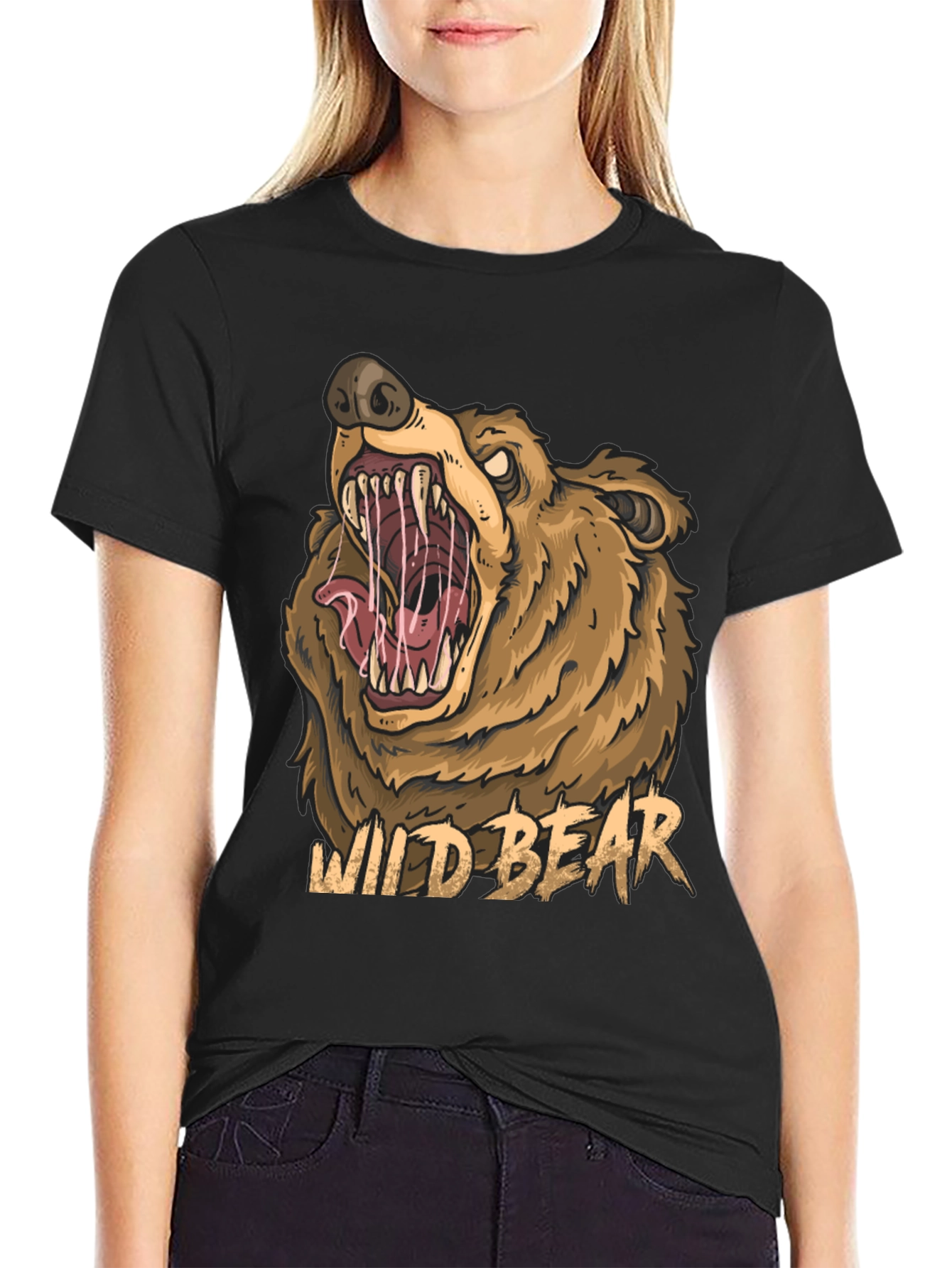 Wild Bear Graphic Tee - Mens Black T-Shirt