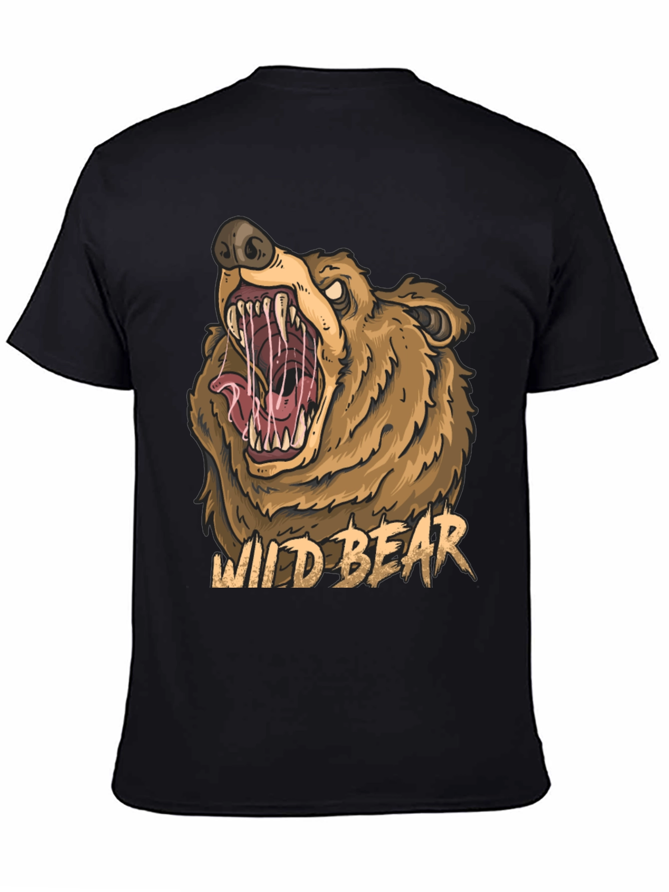 Wild Bear Graphic Tee - Mens Black T-Shirt