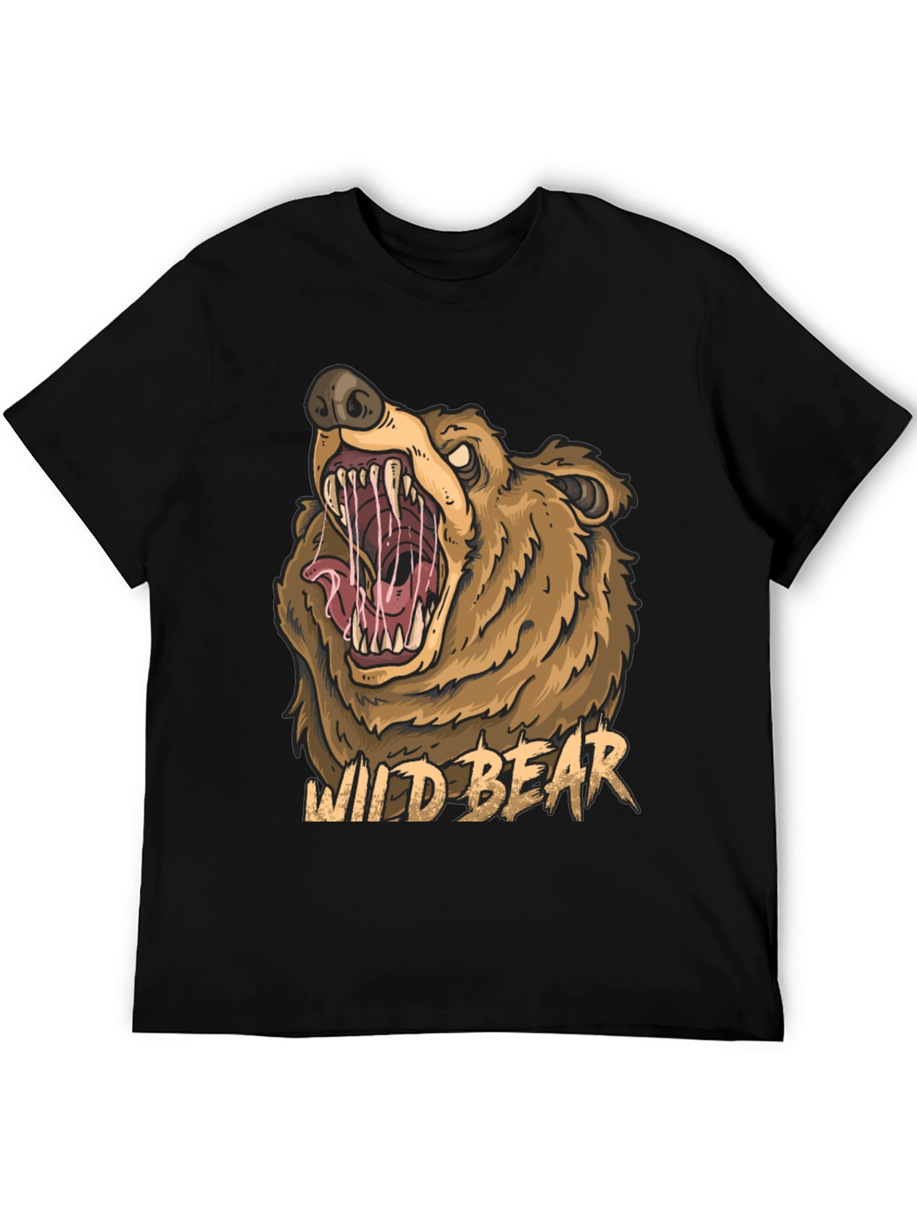 Wild Bear Graphic Tee - Mens Black T-Shirt