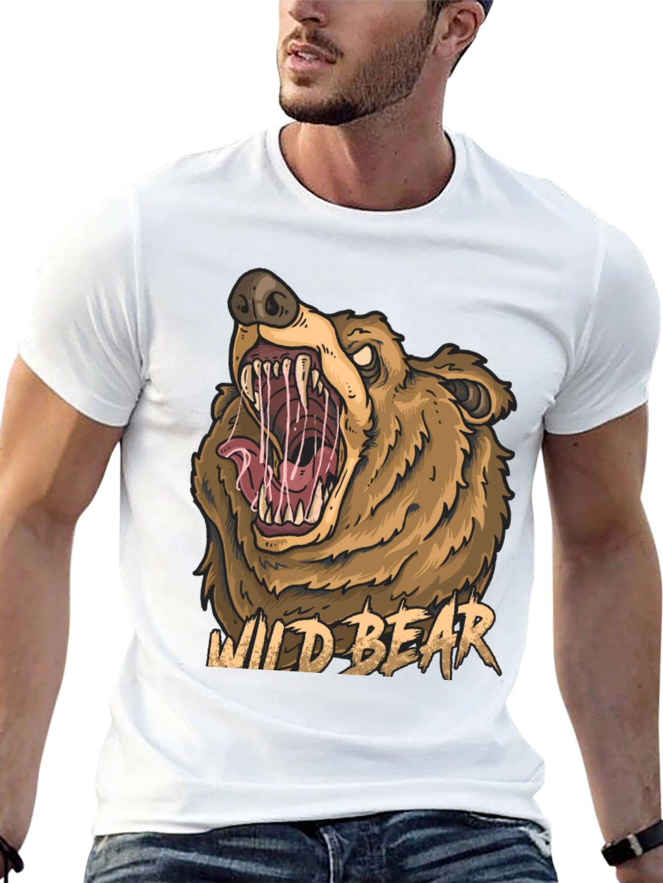 Wild Bear Graphic Tee - Mens Black T-Shirt