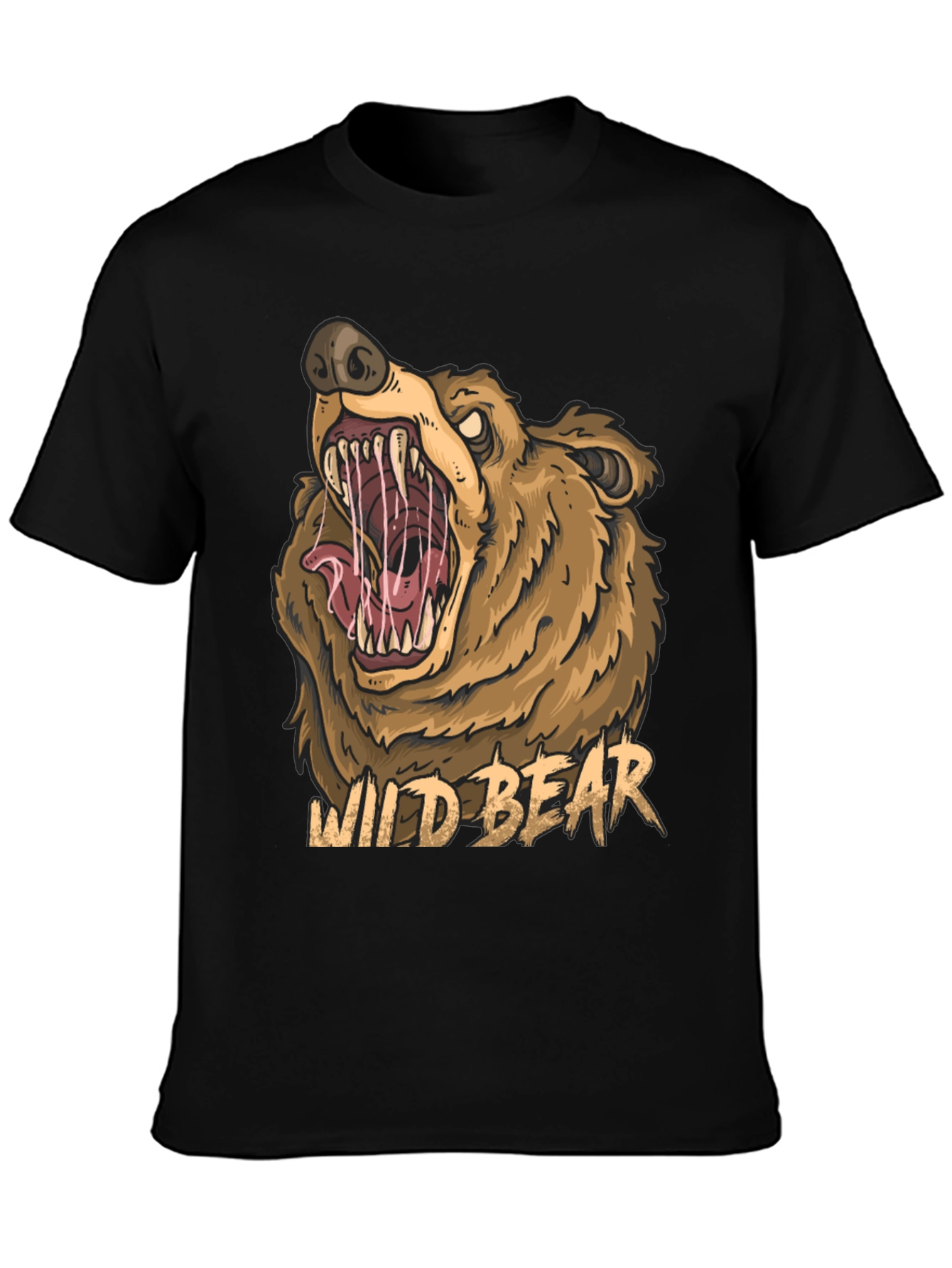 Wild Bear Graphic Tee - Mens Black T-Shirt