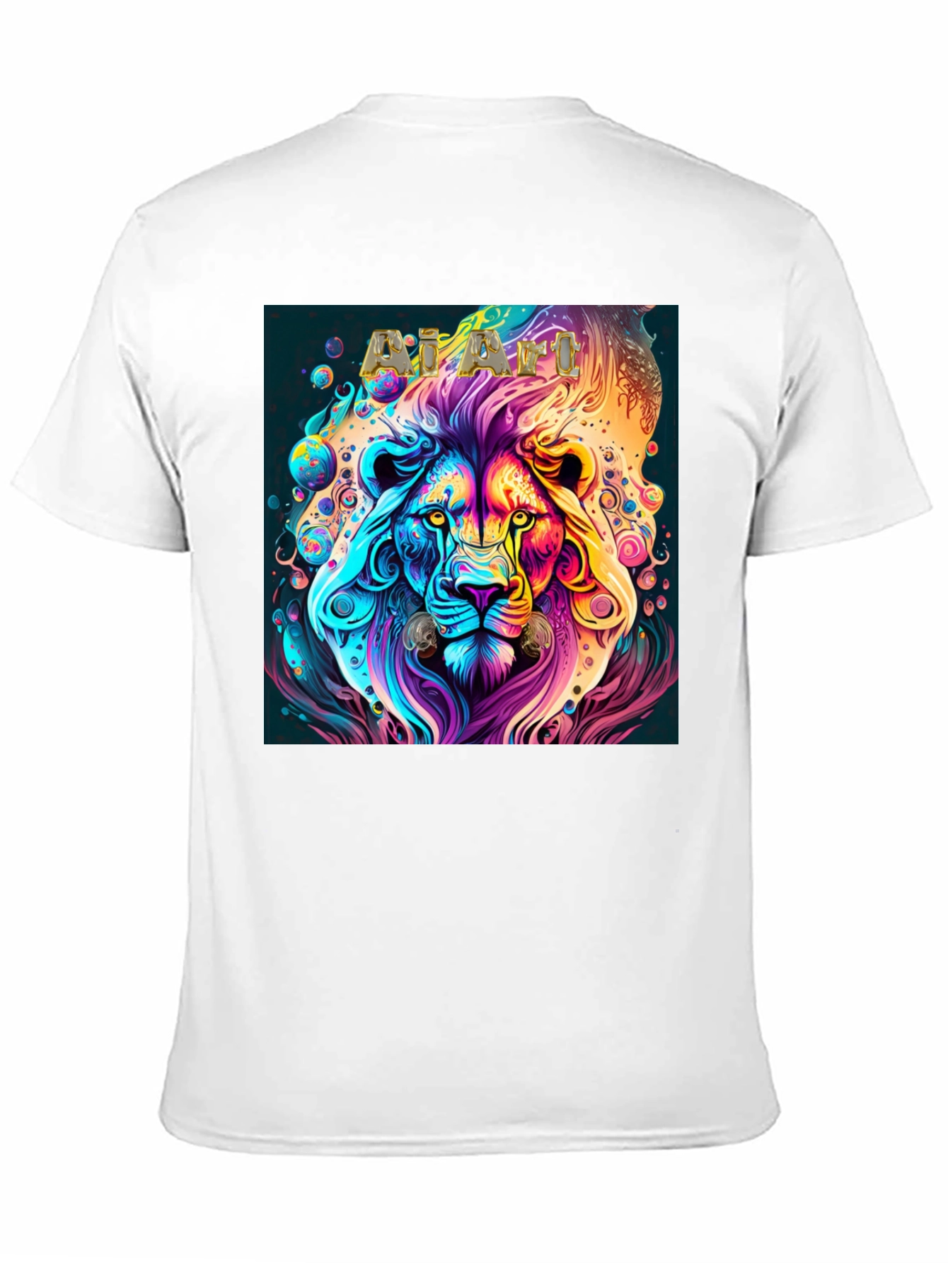 Psychedelic Lion Graphic T-Shirt - Black
