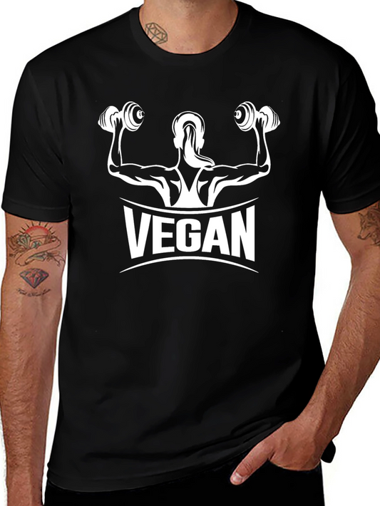 Vegan Muscle Tee - Black Cotton Fitness Shirt