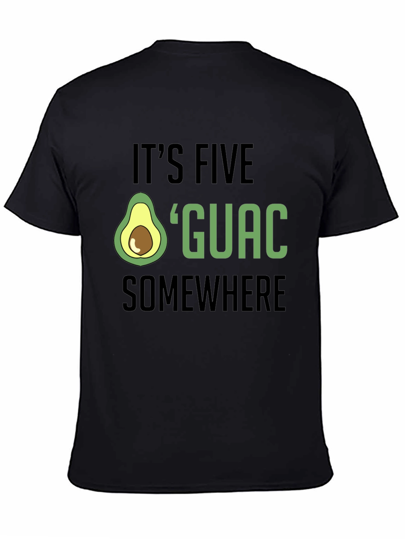 Its Five OGuac Somewhere Mens Black T-Shirt