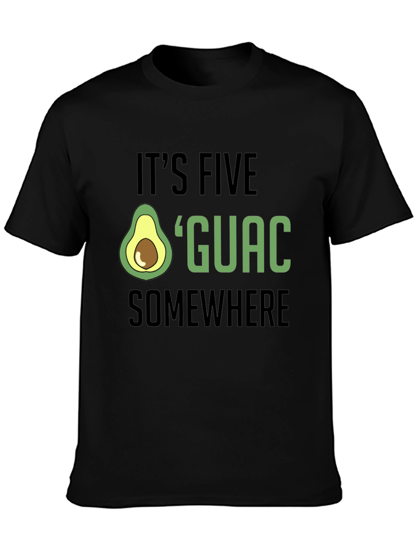 Its Five OGuac Somewhere Mens Black T-Shirt