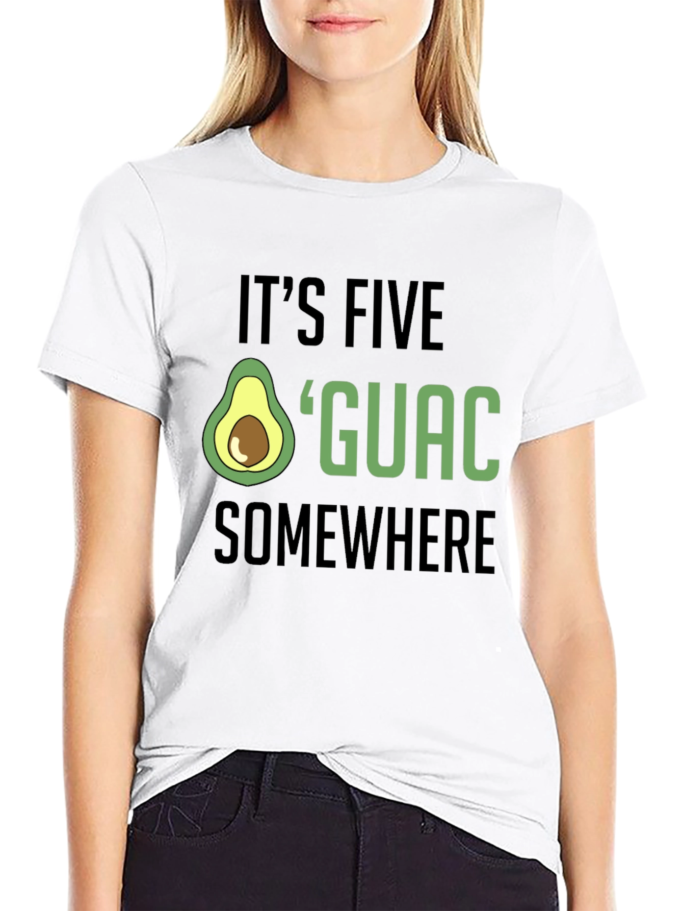 Its Five OGuac Somewhere Mens Black T-Shirt