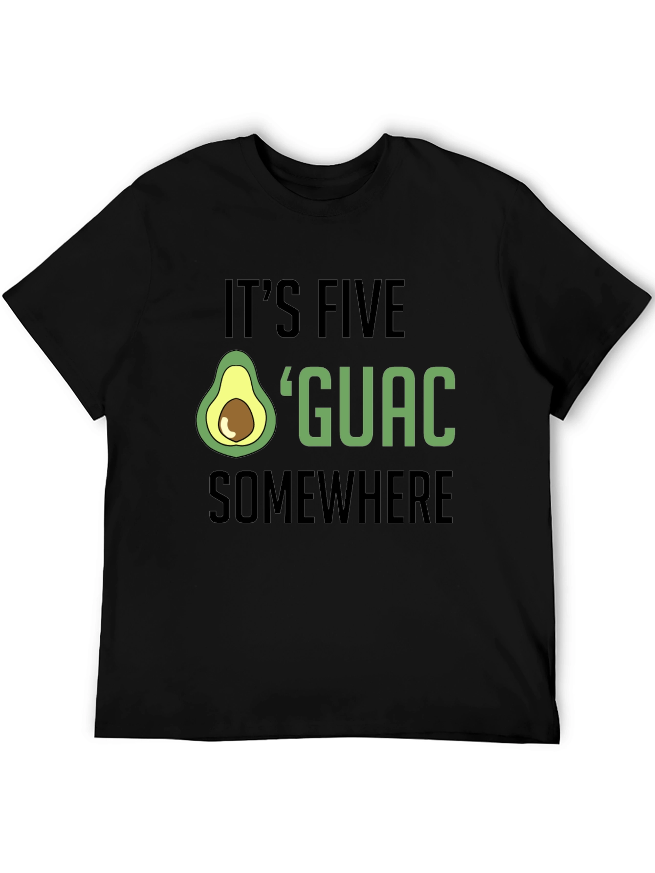 Its Five OGuac Somewhere Mens Black T-Shirt
