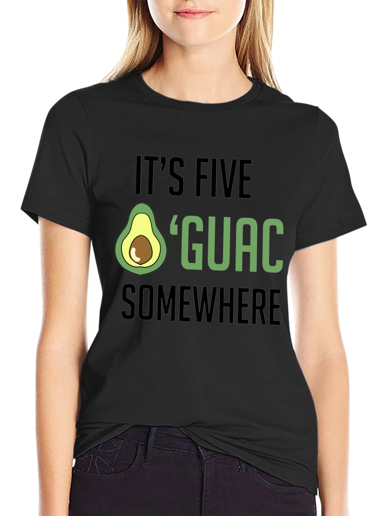 Its Five OGuac Somewhere Mens Black T-Shirt