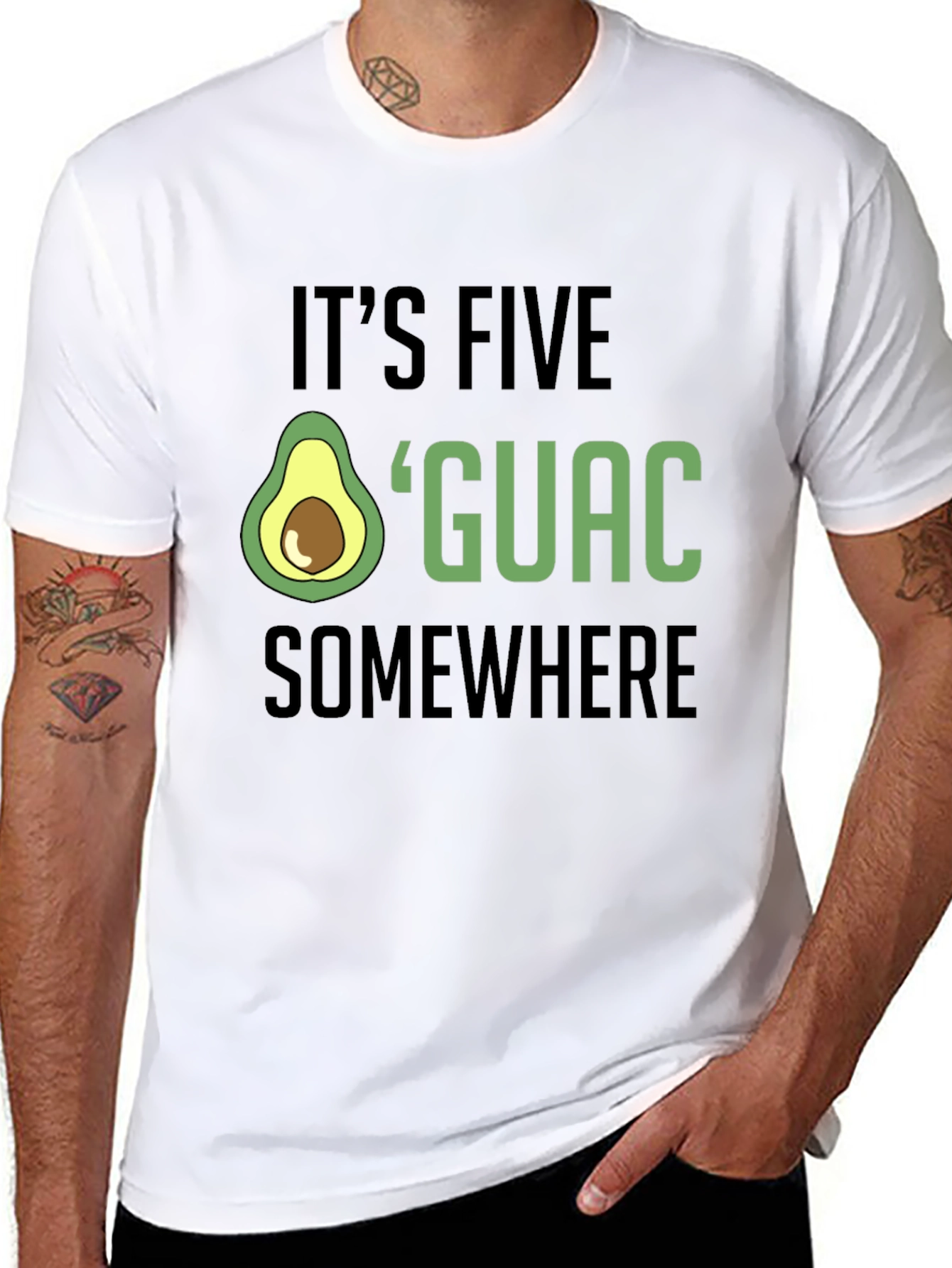 Its Five OGuac Somewhere Mens Black T-Shirt