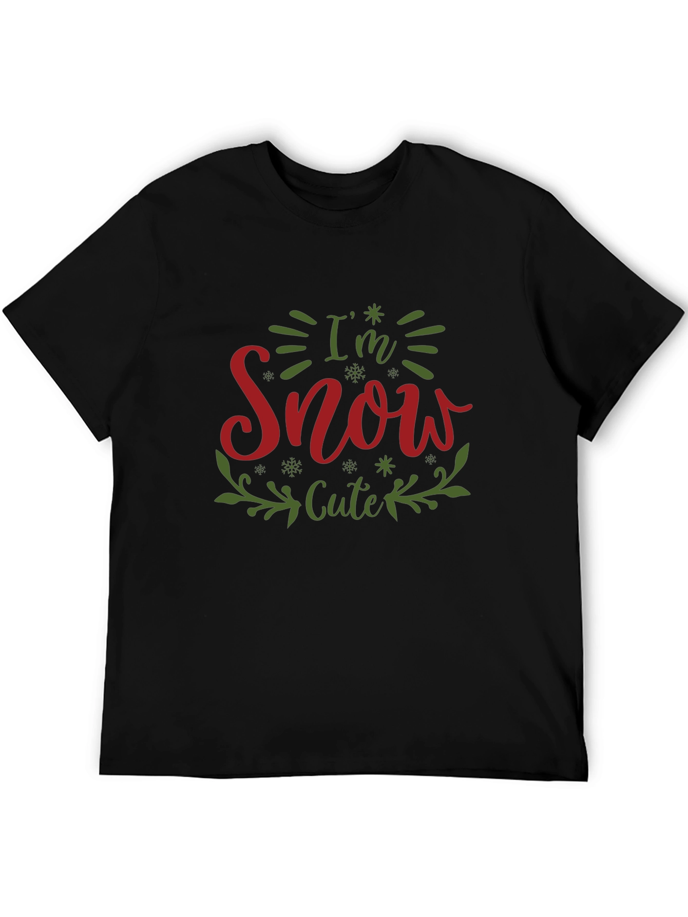 Im Snow Cute Black Graphic T-Shirt