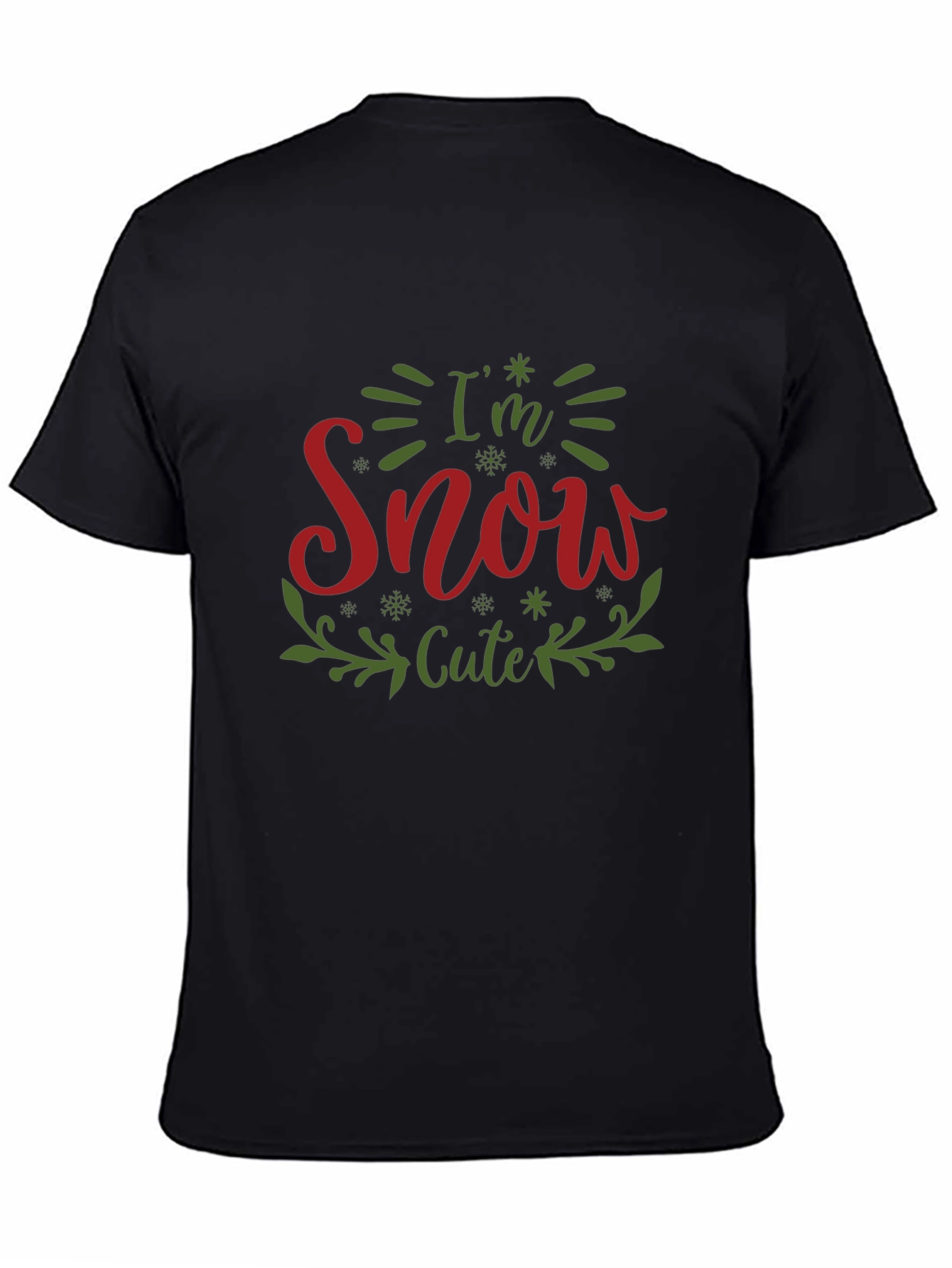 Im Snow Cute Black Graphic T-Shirt