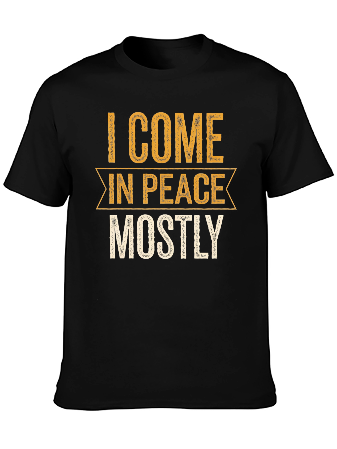 I Come In Peace Mostly Black Graphic Tee