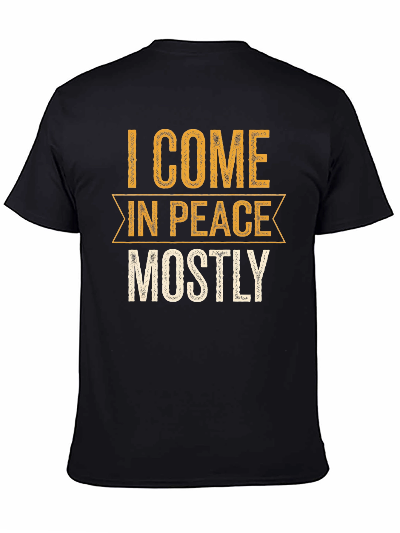 I Come In Peace Mostly Black Graphic Tee