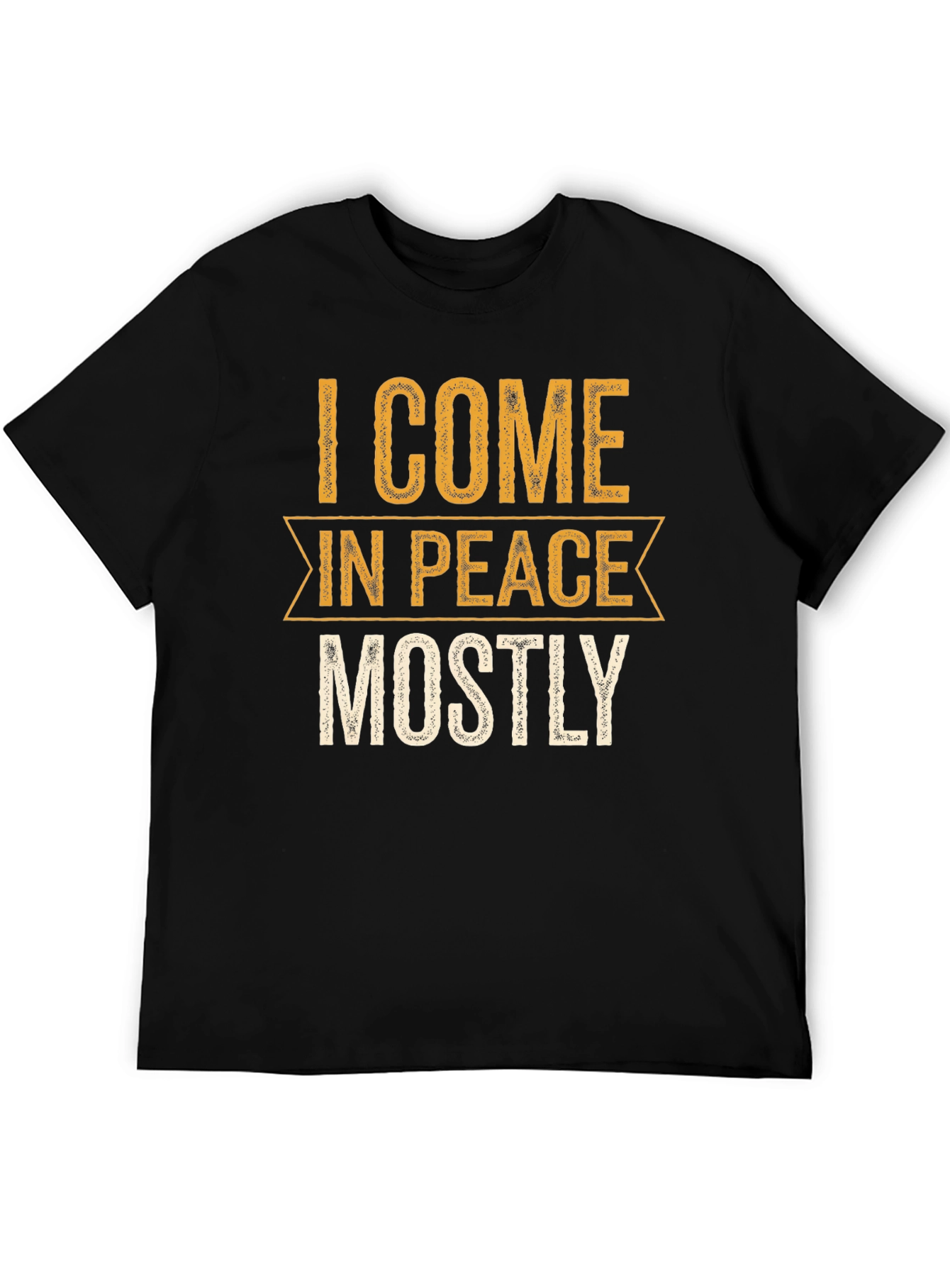 I Come In Peace Mostly Black Graphic Tee