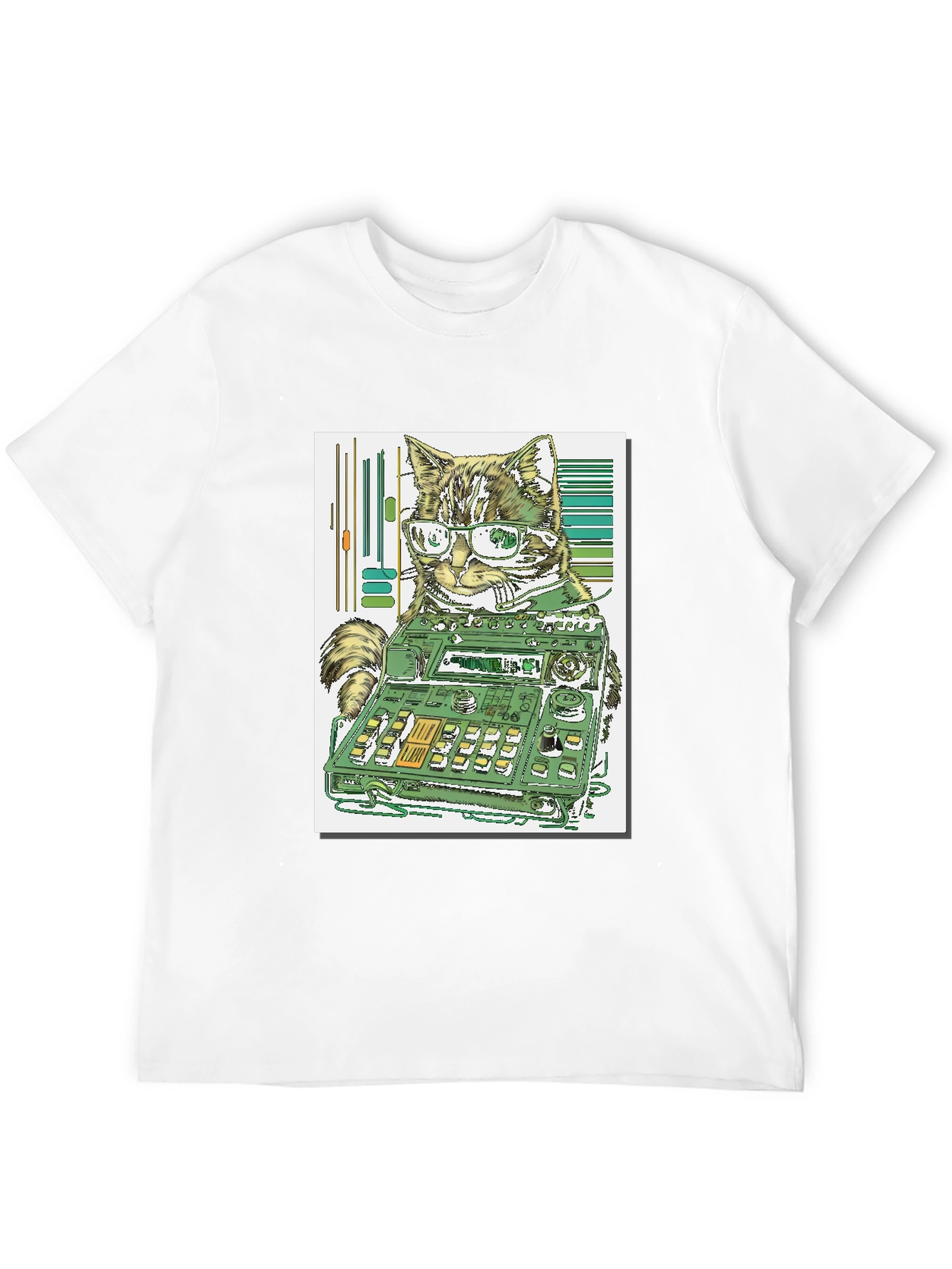 Cat DJ Graphic Tee - Cool & Unique Design