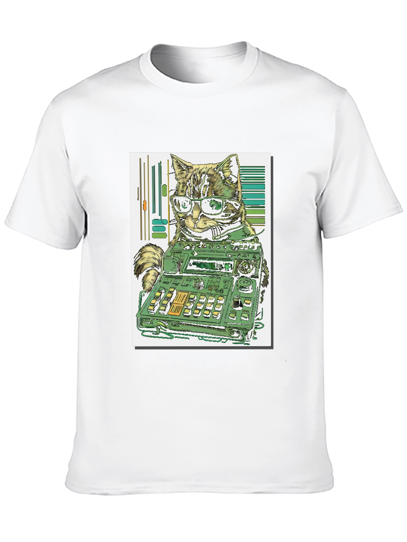 Cat DJ Graphic Tee - Cool & Unique Design