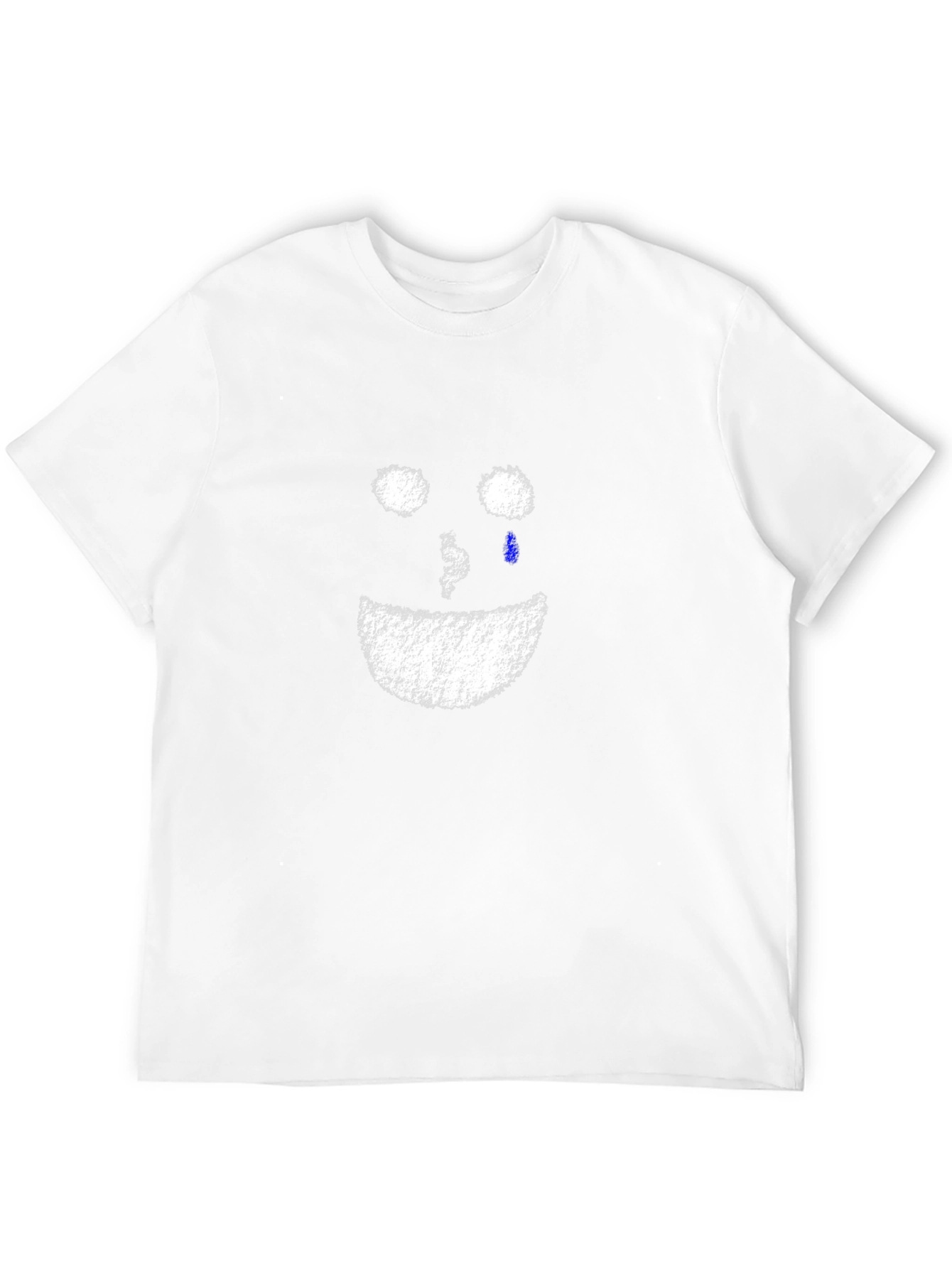 Distressed Crying Face Graphic Black T-Shirt