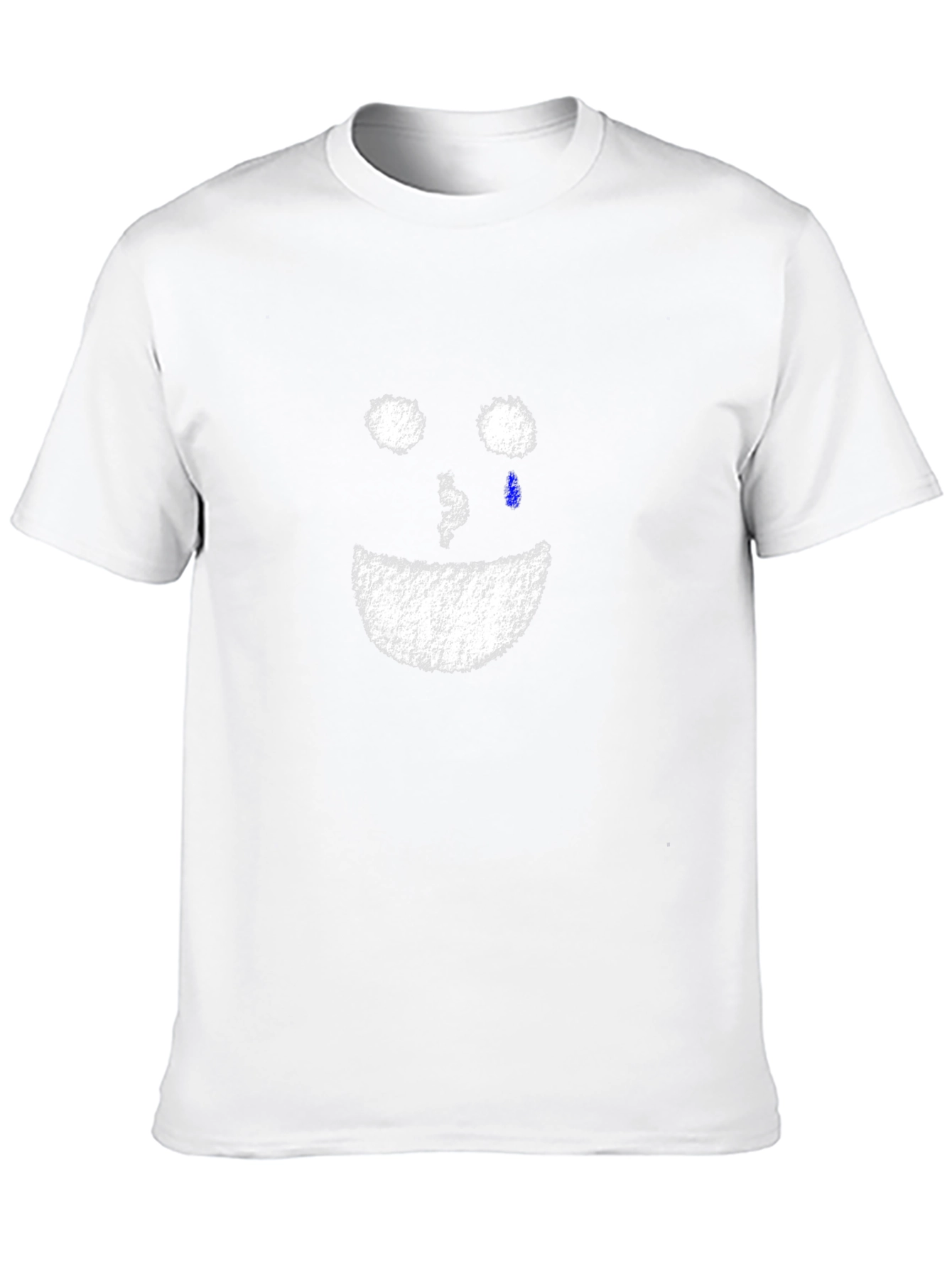 Distressed Crying Face Graphic Black T-Shirt