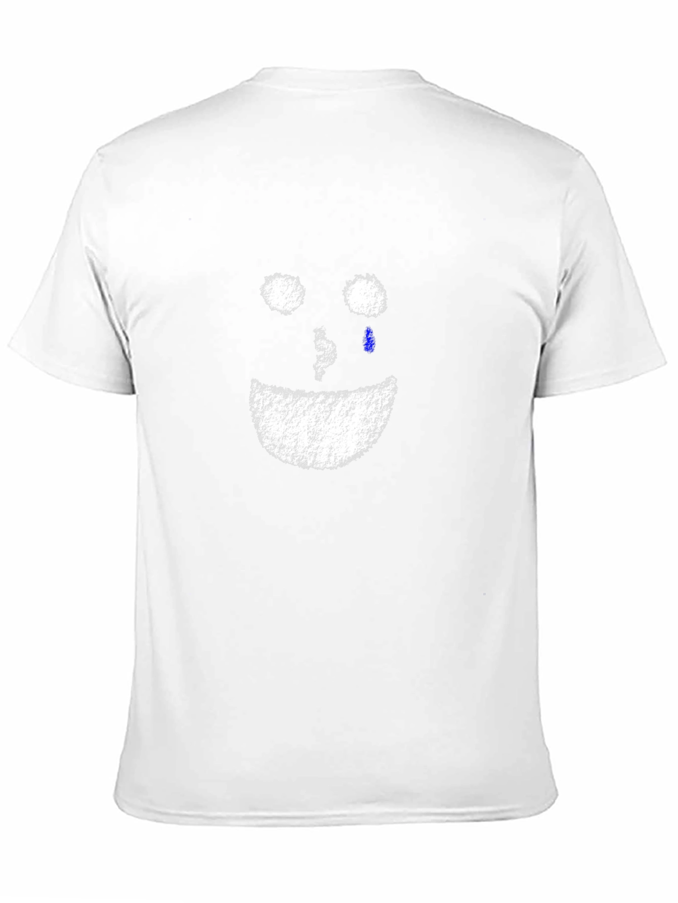 Distressed Crying Face Graphic Black T-Shirt
