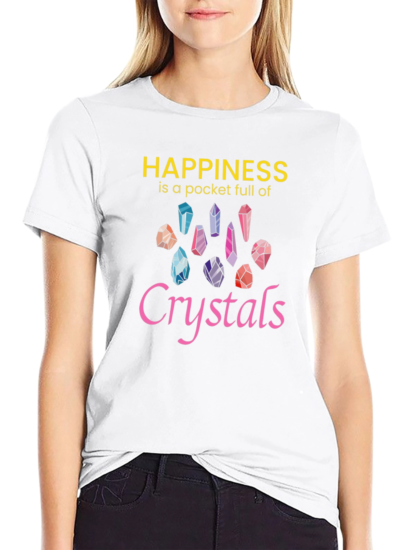 Happiness Crystals Graphic Tee - Black