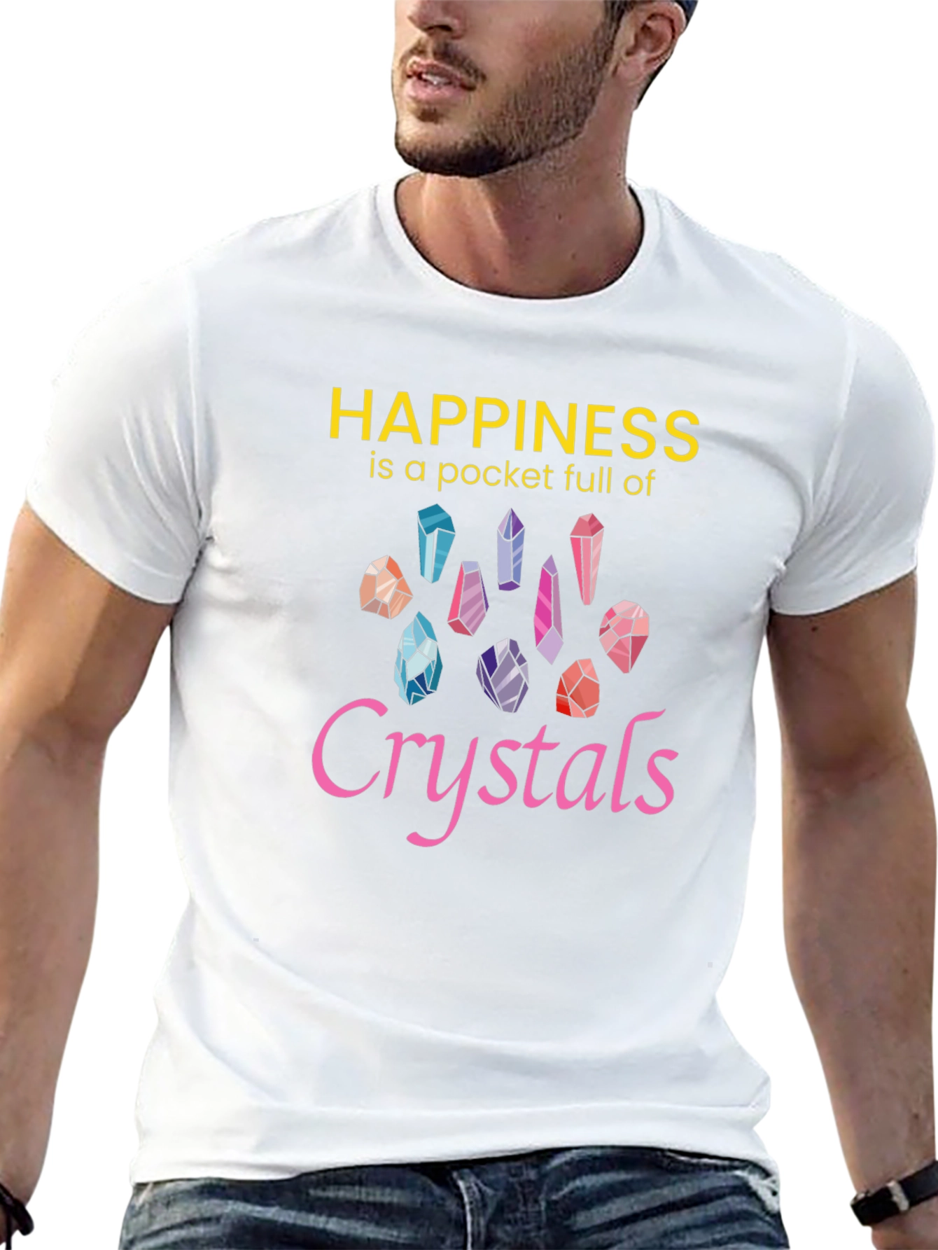 Happiness Crystals Graphic Tee - Black