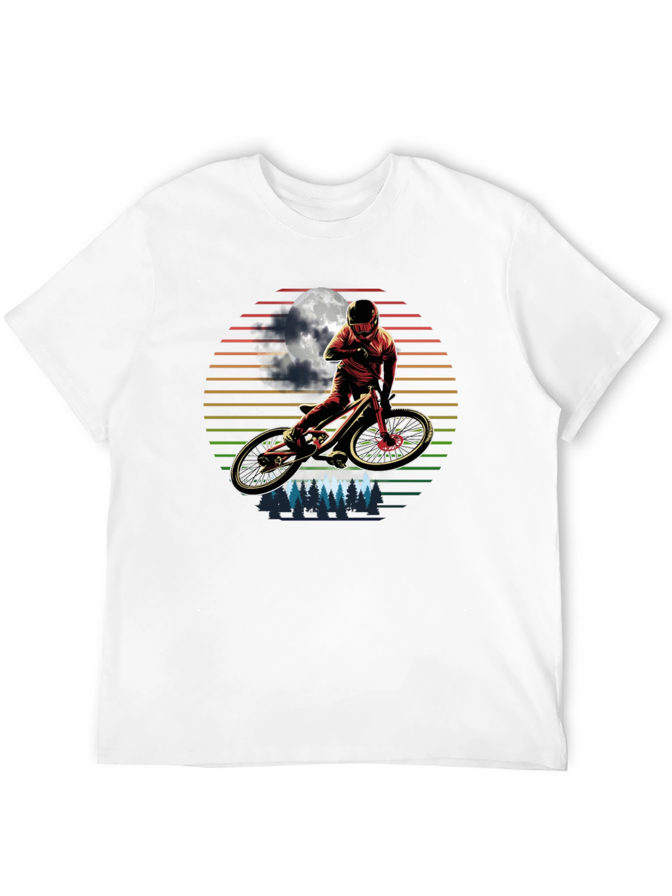 Mountain Biker Moonscape Graphic T-Shirt