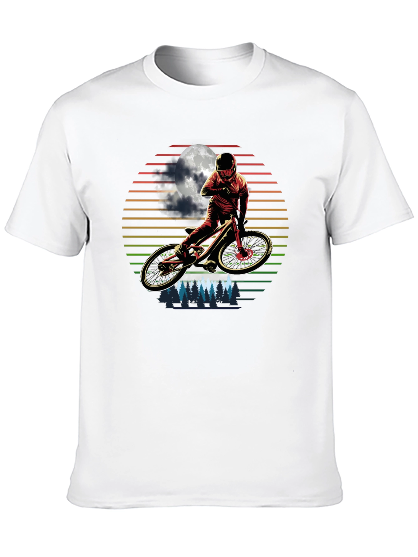 Mountain Biker Moonscape Graphic T-Shirt