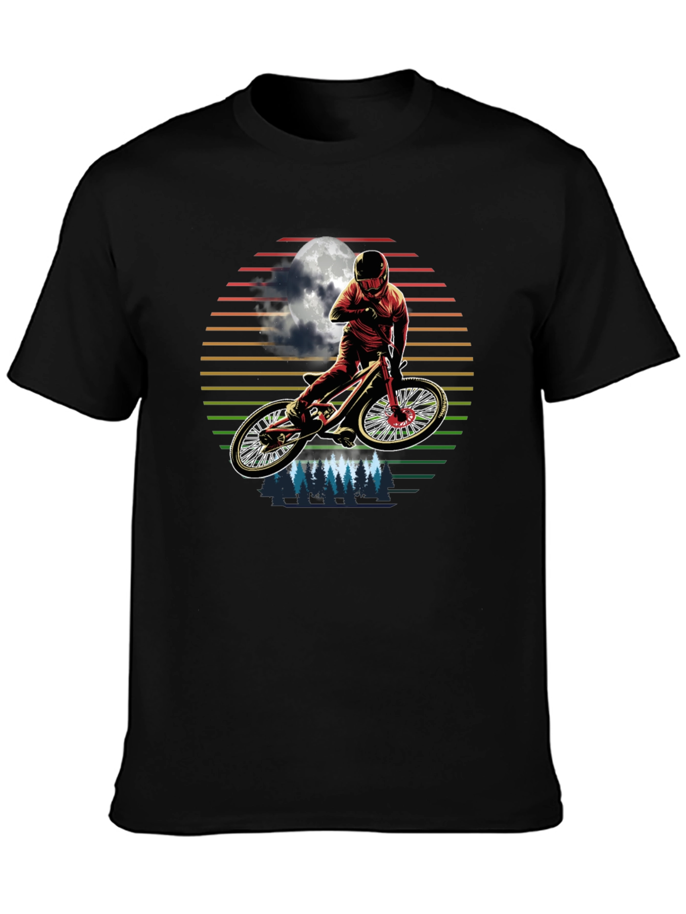 Mountain Biker Moonscape Graphic T-Shirt