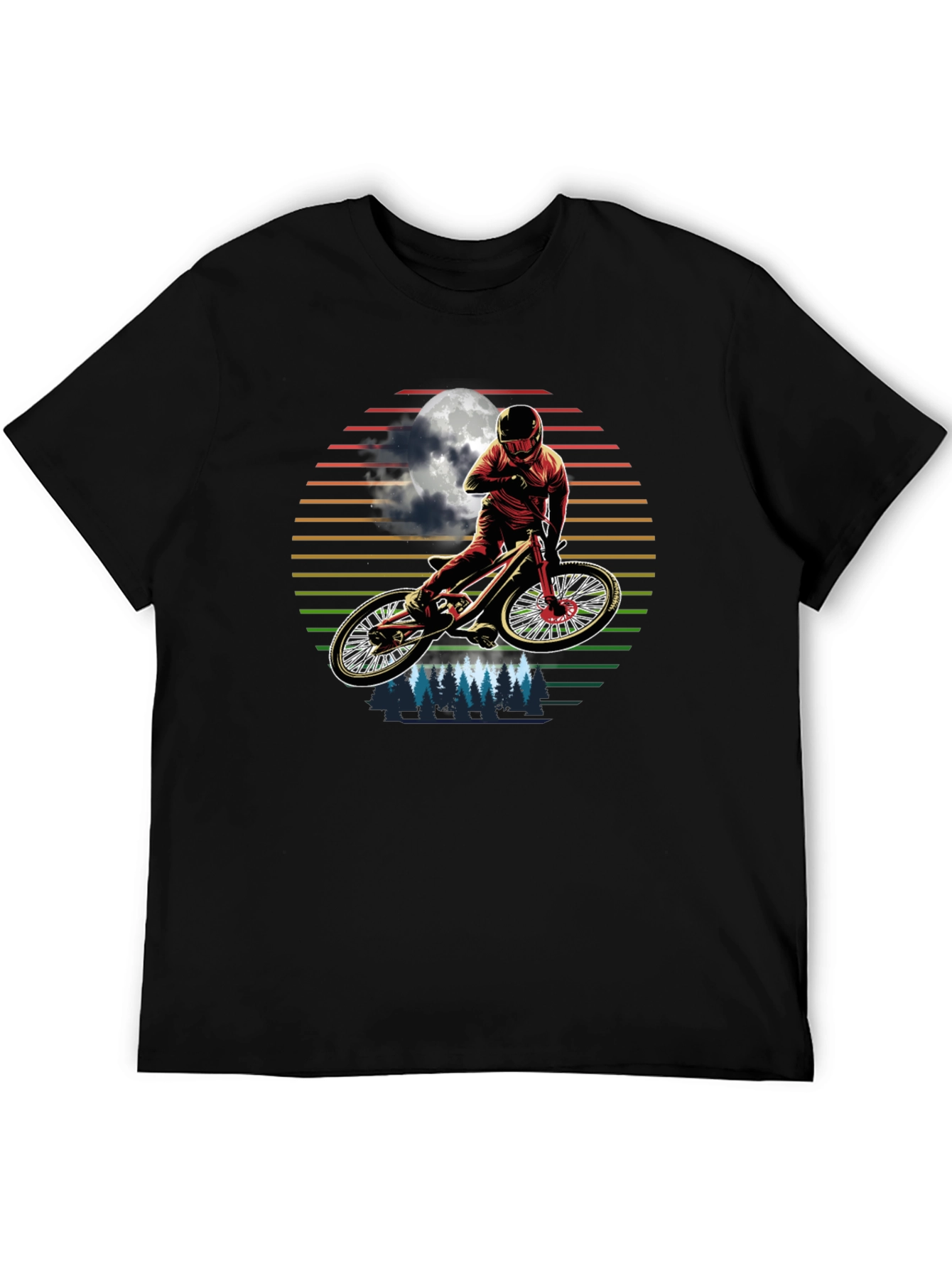 Mountain Biker Moonscape Graphic T-Shirt