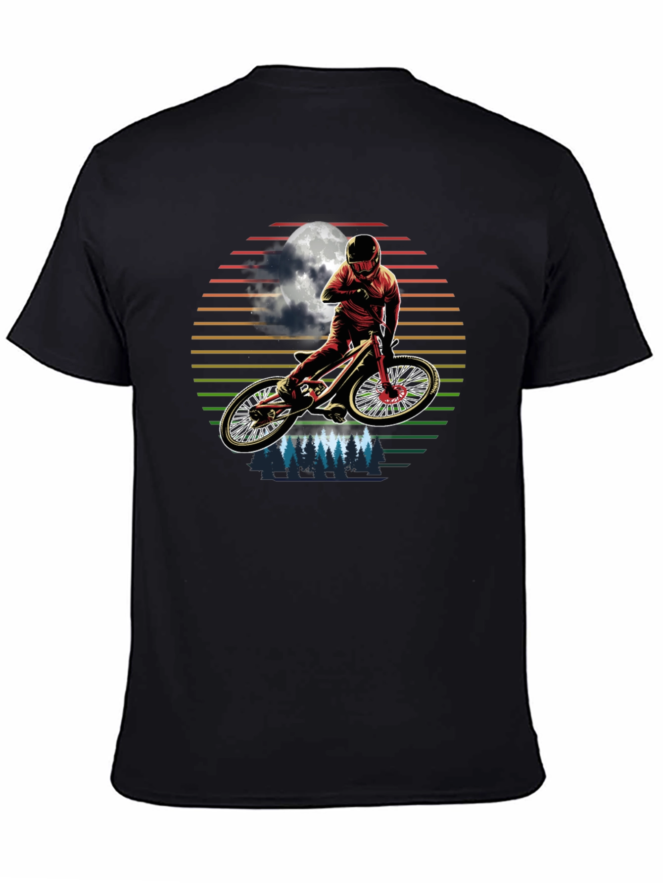 Mountain Biker Moonscape Graphic T-Shirt
