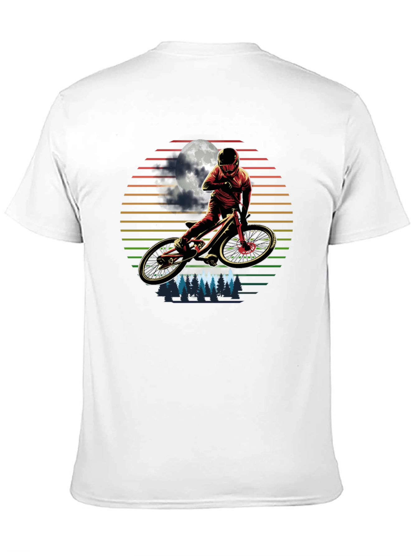 Mountain Biker Moonscape Graphic T-Shirt