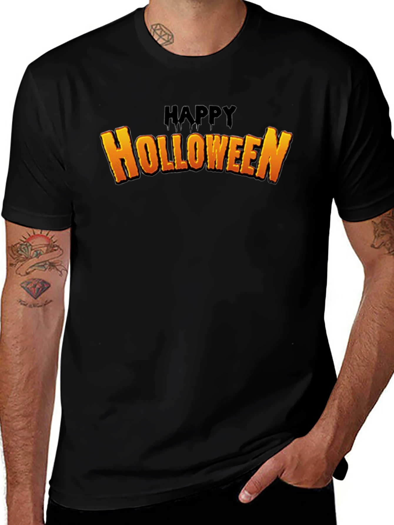 Happy Holloween Black T-Shirt