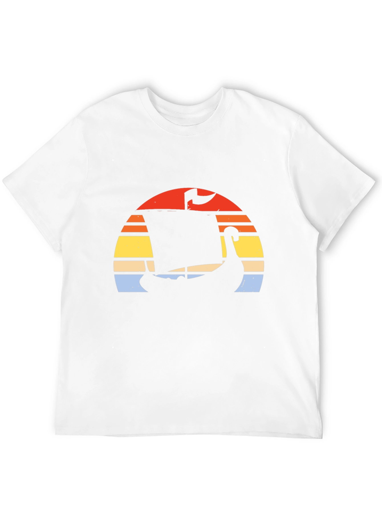 Retro Viking Ship Sunset T-Shirt