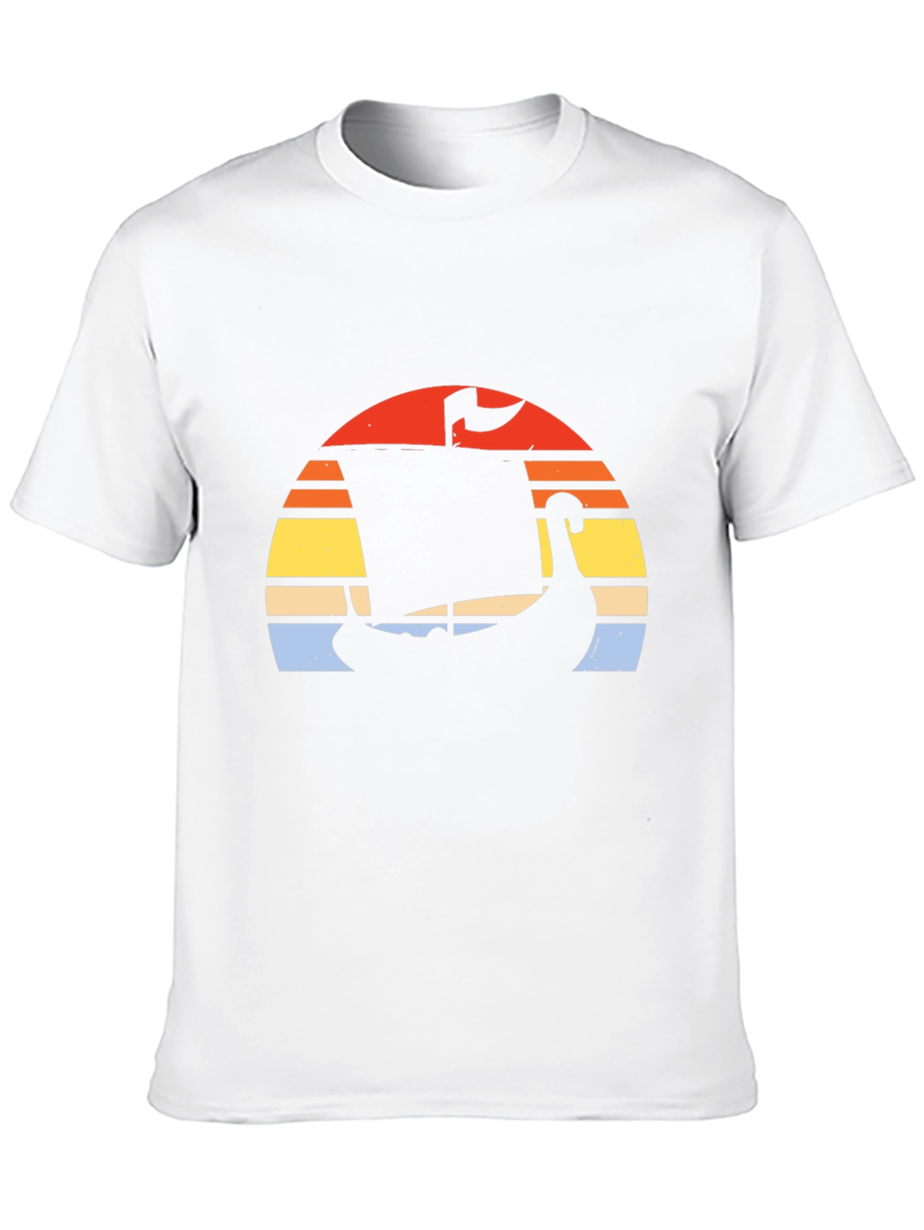 Retro Viking Ship Sunset T-Shirt