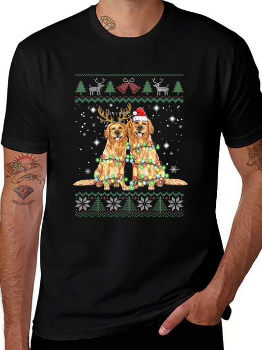 Festive Golden Retriever Christmas T-Shirt