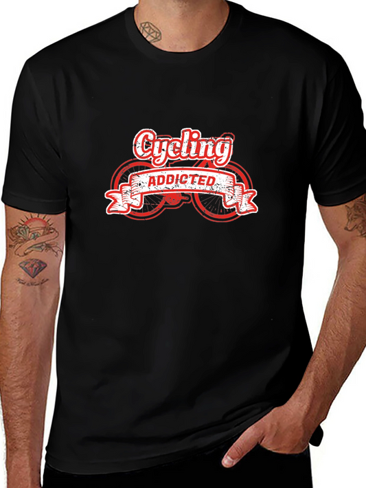 Cycling Addicted Black T-Shirt