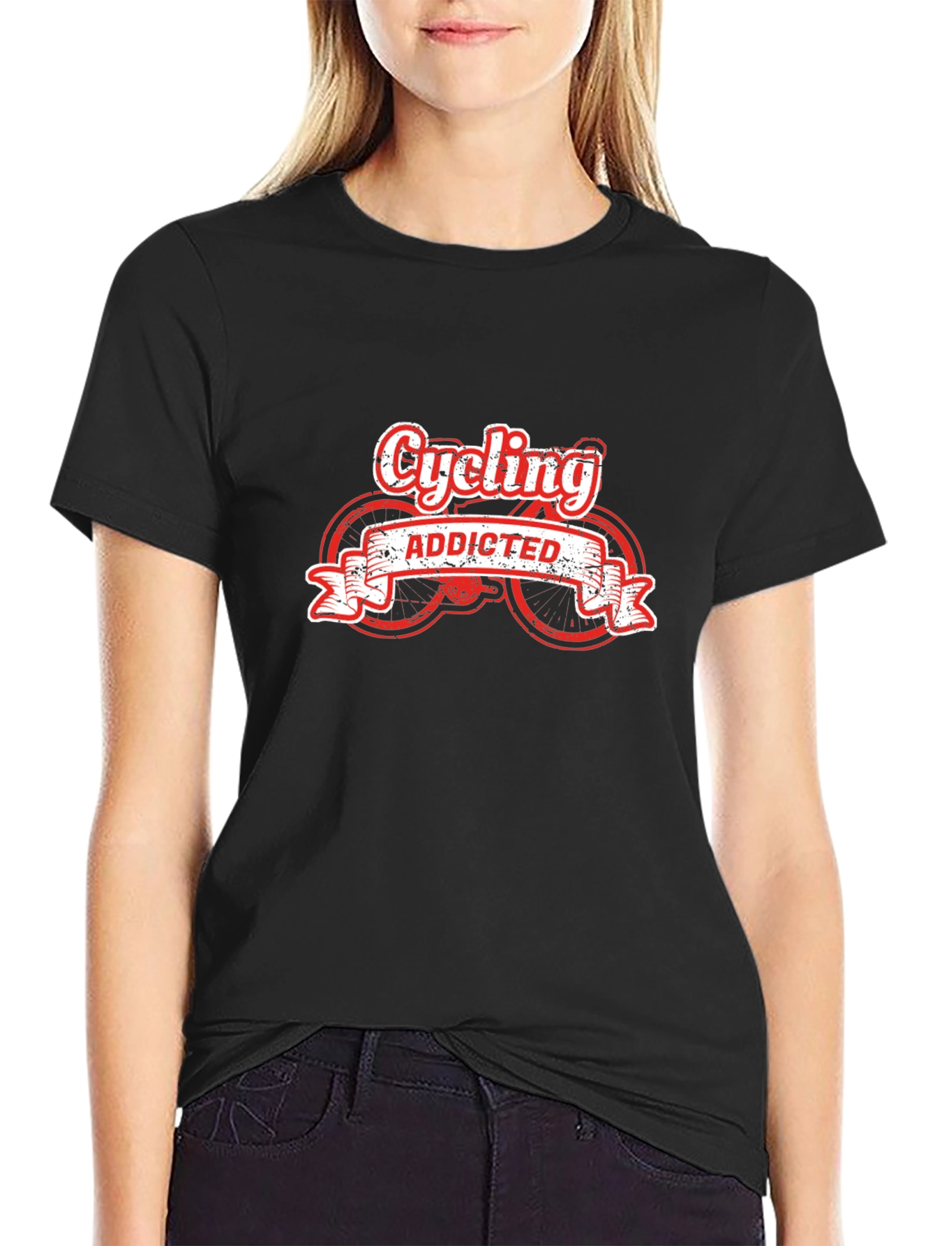 Cycling Addicted Black T-Shirt