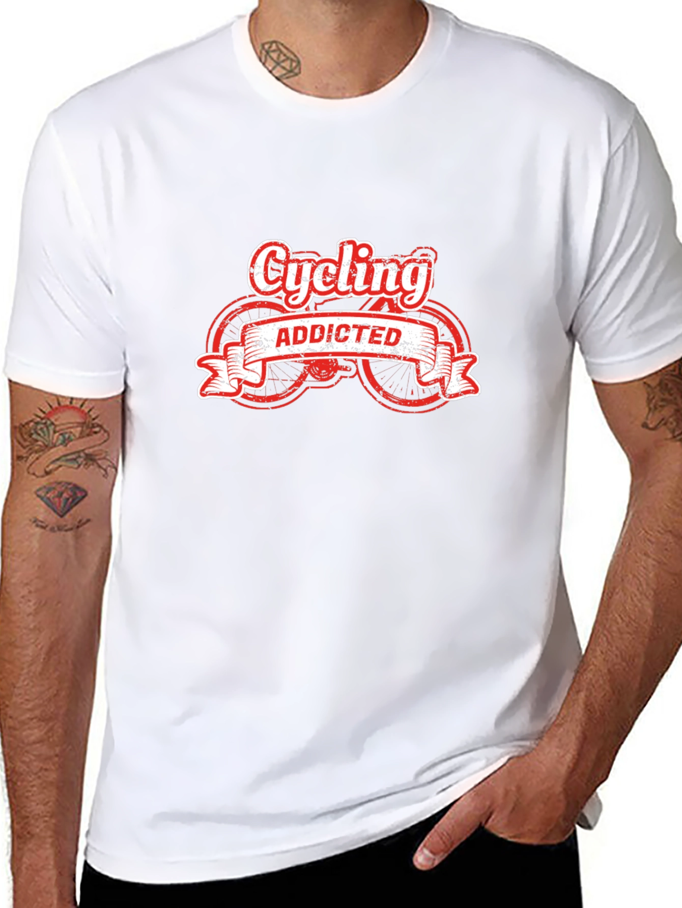 Cycling Addicted Black T-Shirt