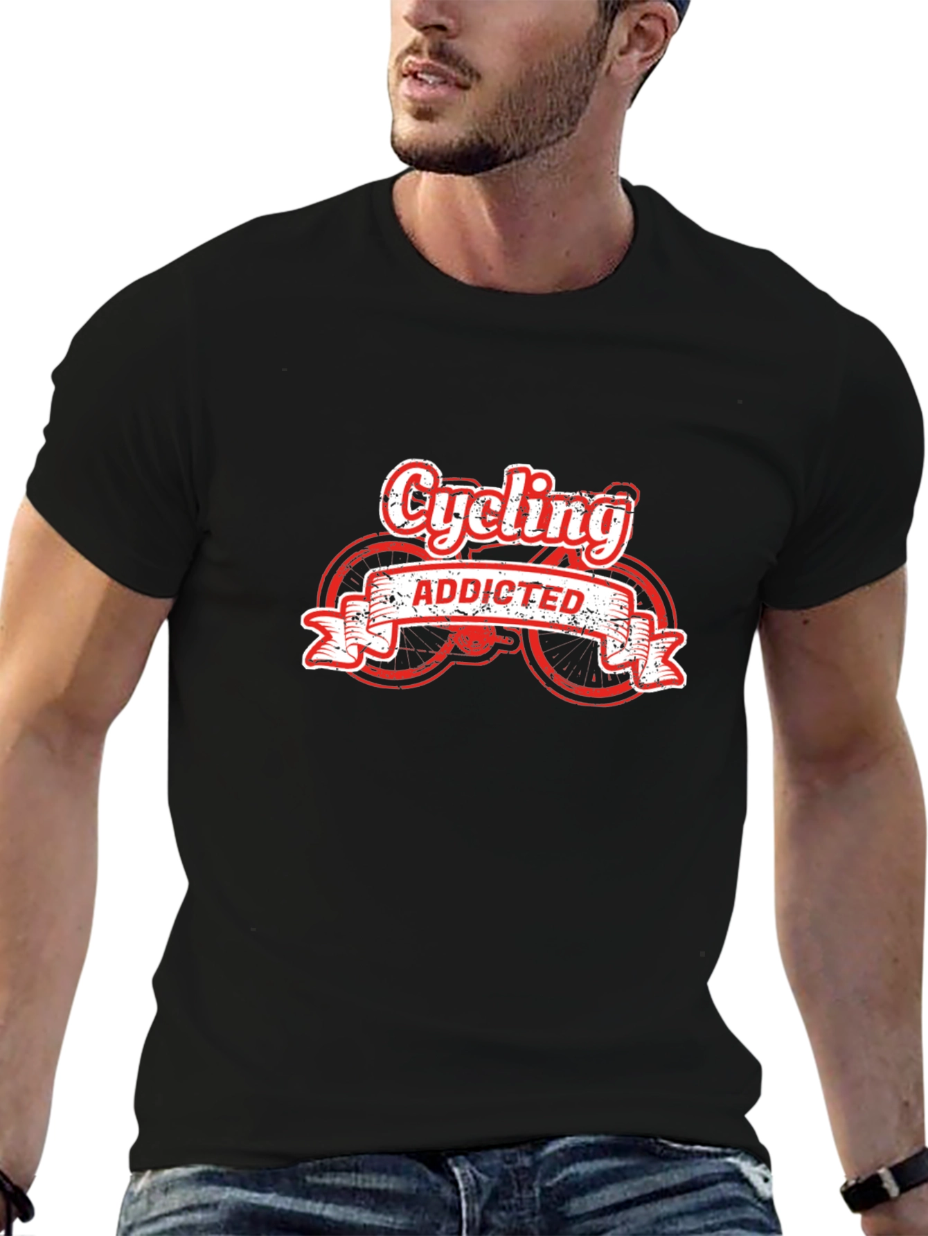 Cycling Addicted Black T-Shirt