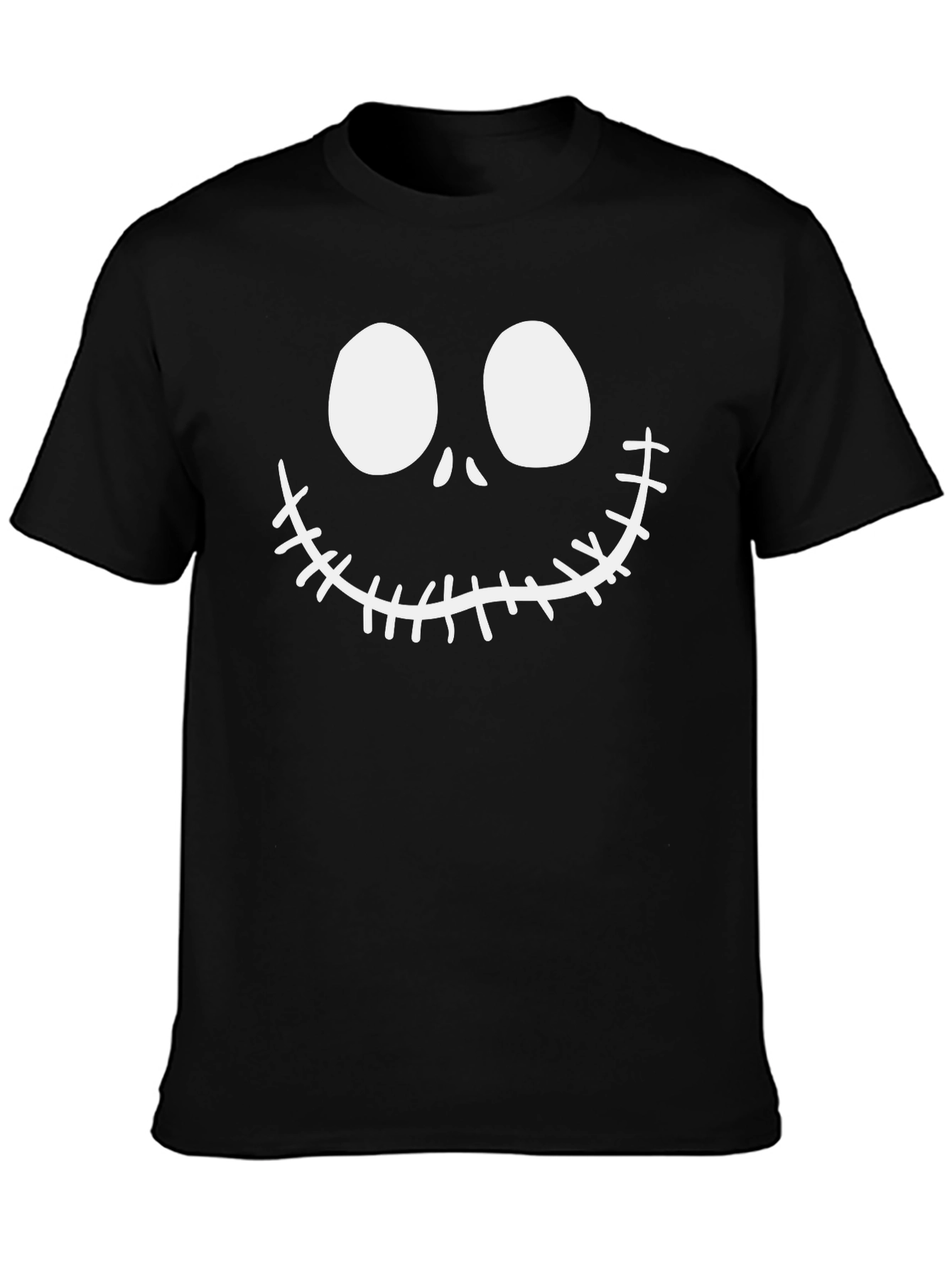 Jack Skellington Face Black Cotton T-Shirt