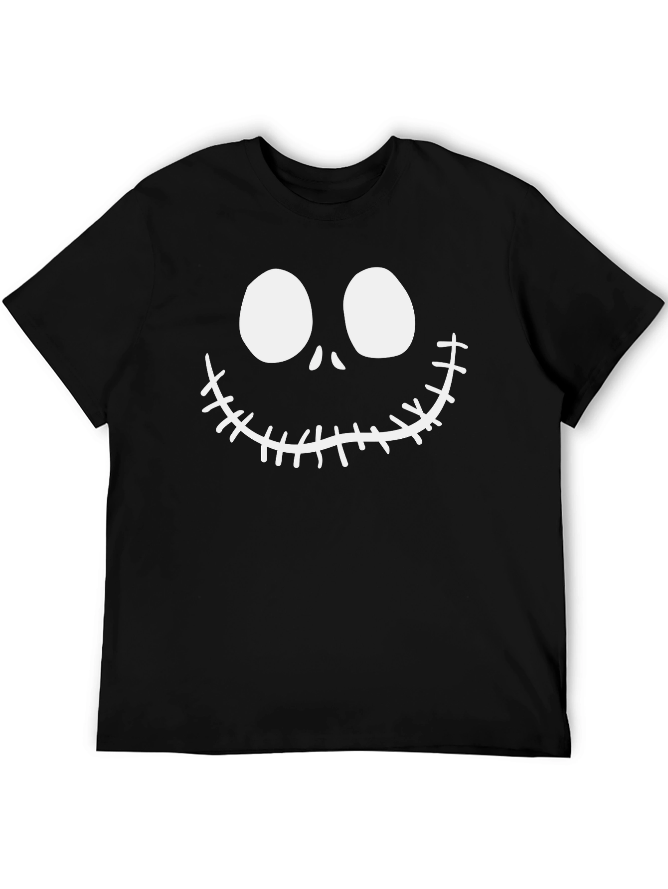 Jack Skellington Face Black Cotton T-Shirt