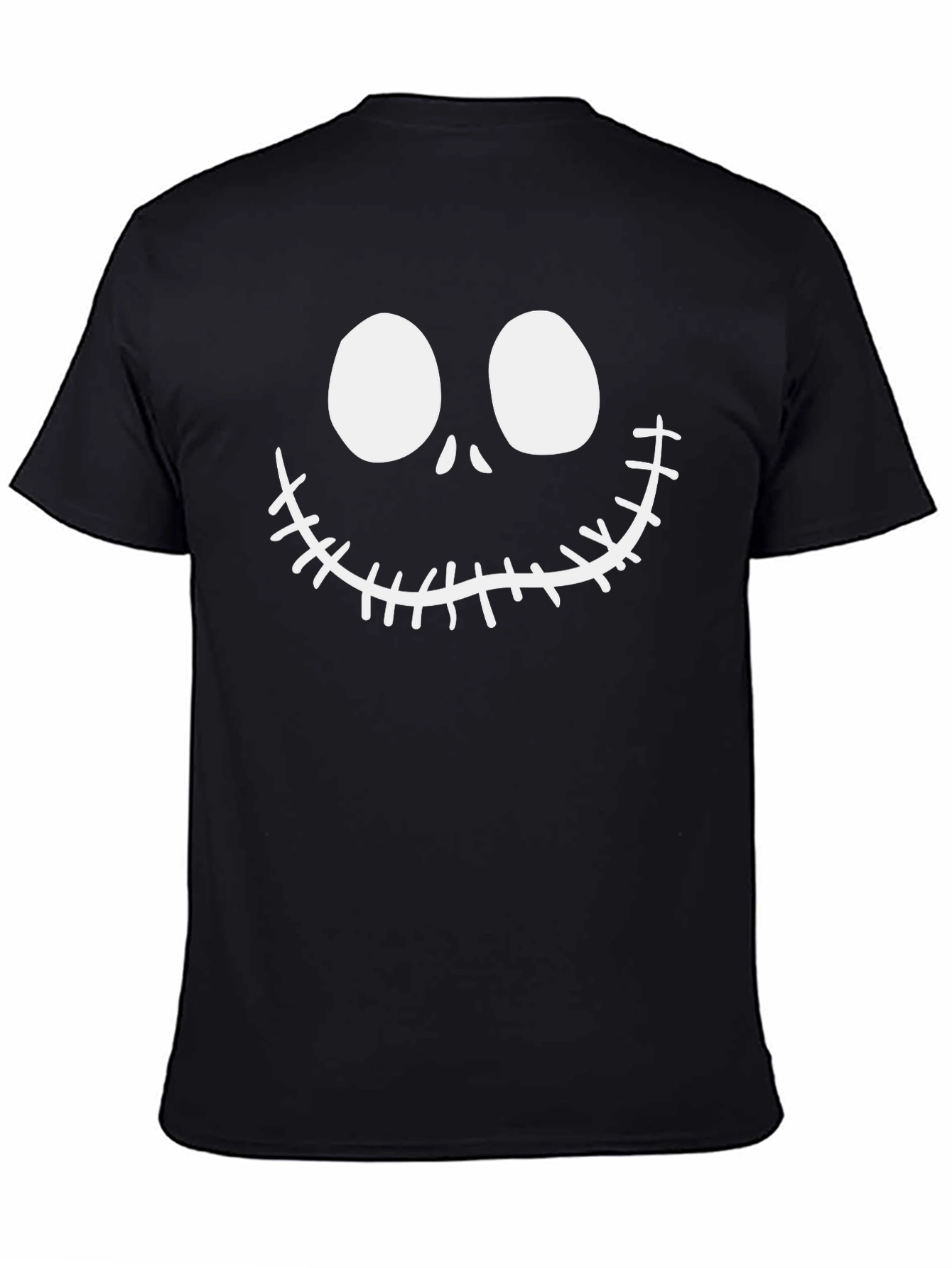 Jack Skellington Face Black Cotton T-Shirt